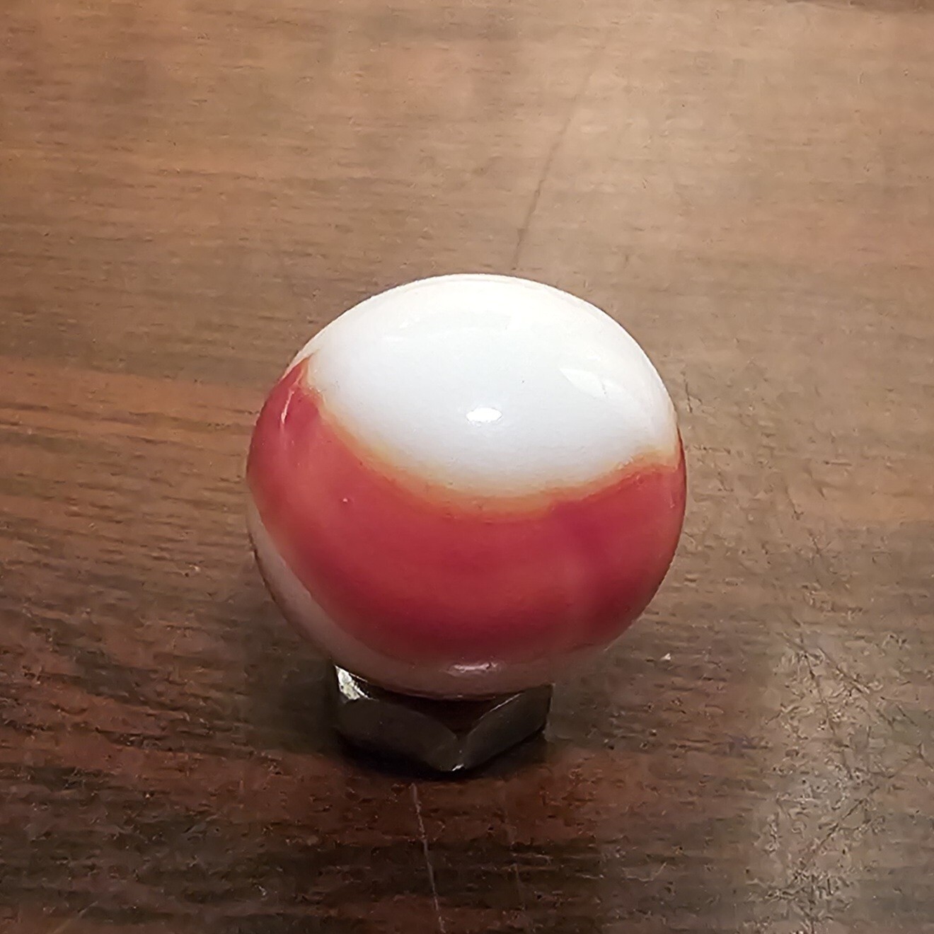 Vintage Marble King Rainbo Red Orange .61 Agate Glass Marble