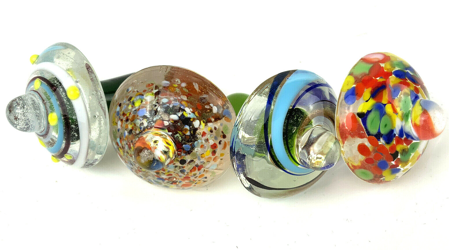 1 GLASS TOP (Random Design) Handmade Contemporary Spinning Spin Art Glass