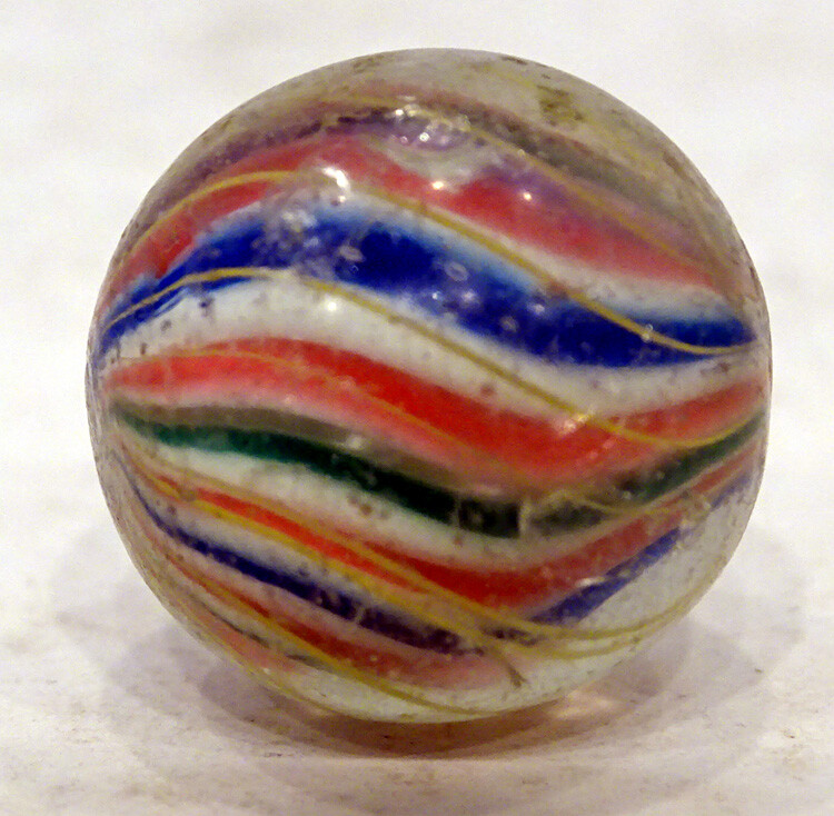 STUNNING! German MARBLE Estate Fresh ANTIQUE Vintage LATTICINIO CORE SWIRL Twist