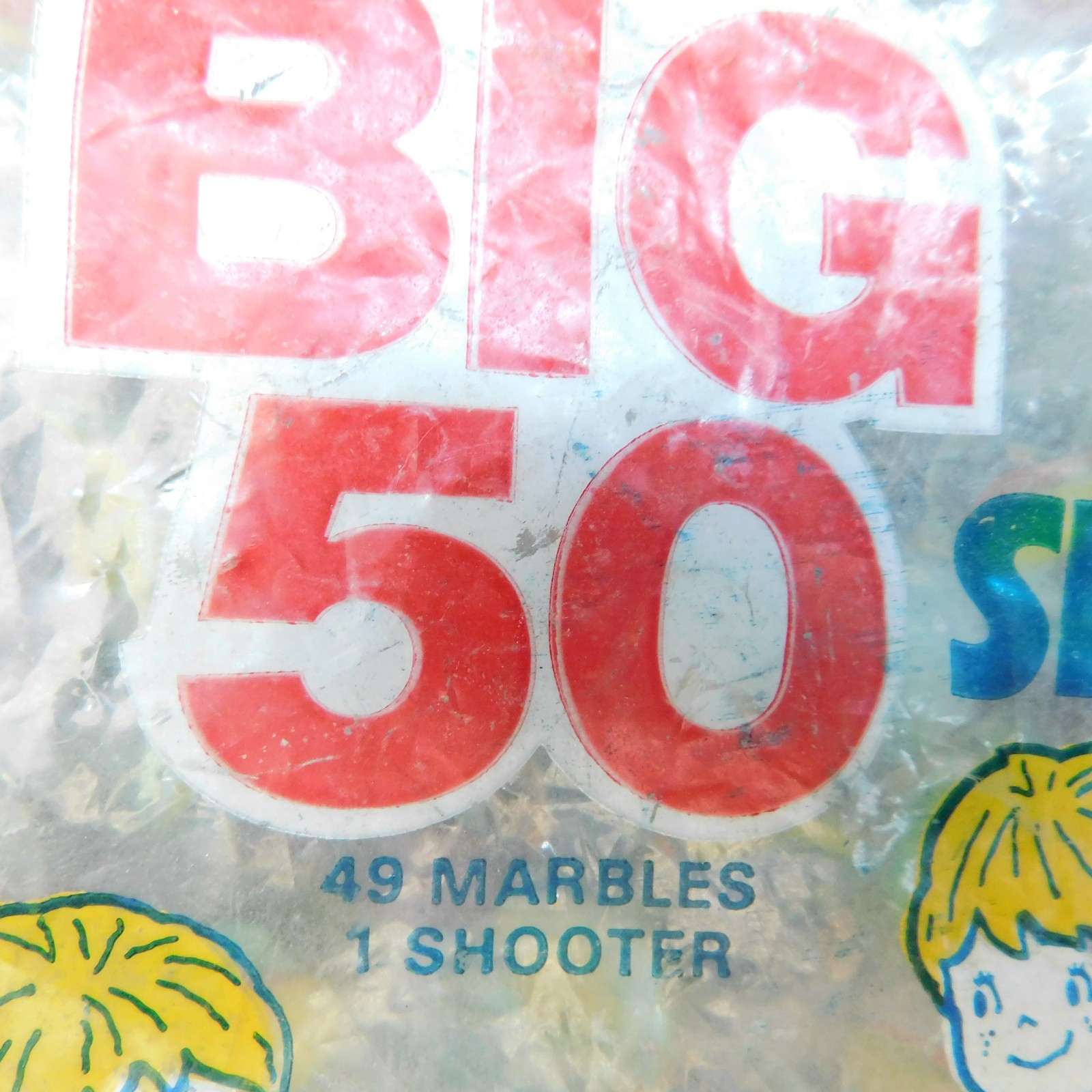 Vintage Marbles in Bag Big 50 Set Including Shooter 1983