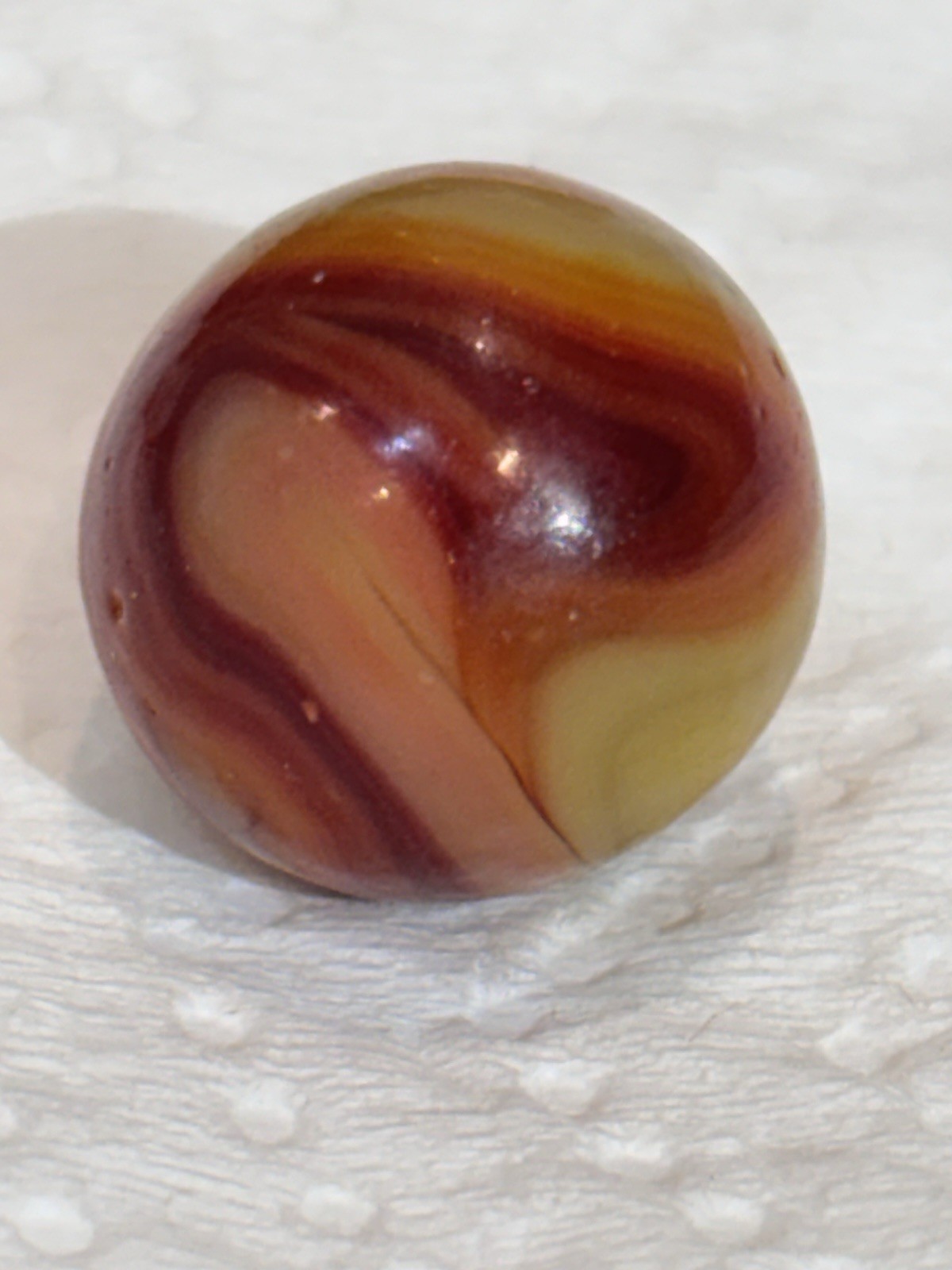Vintage Akro Agate (UV) Tri Color Special Corkscrew Marble 0.65”
