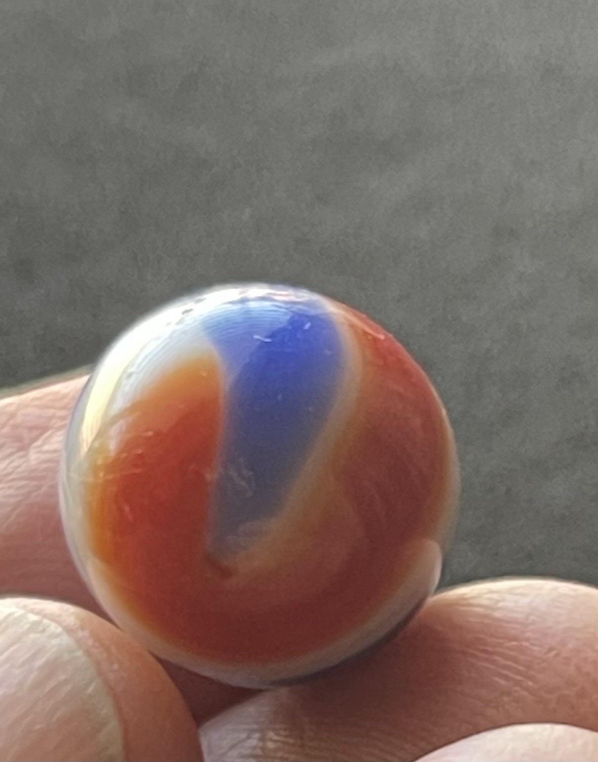 Peltier 5/8” Liberty Marble – Red, White & Blue Swirl – Collectible – #TM2537