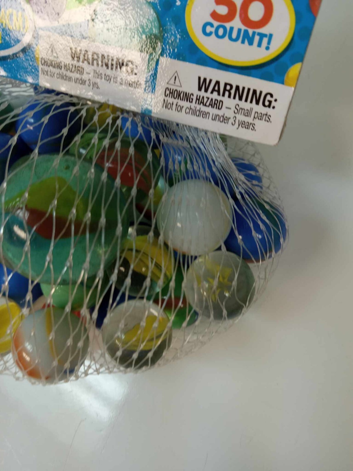 New/Sealed Toy Mendous Glass Marbles 50 Count includes 1 -0.95″ Marble kids 8+