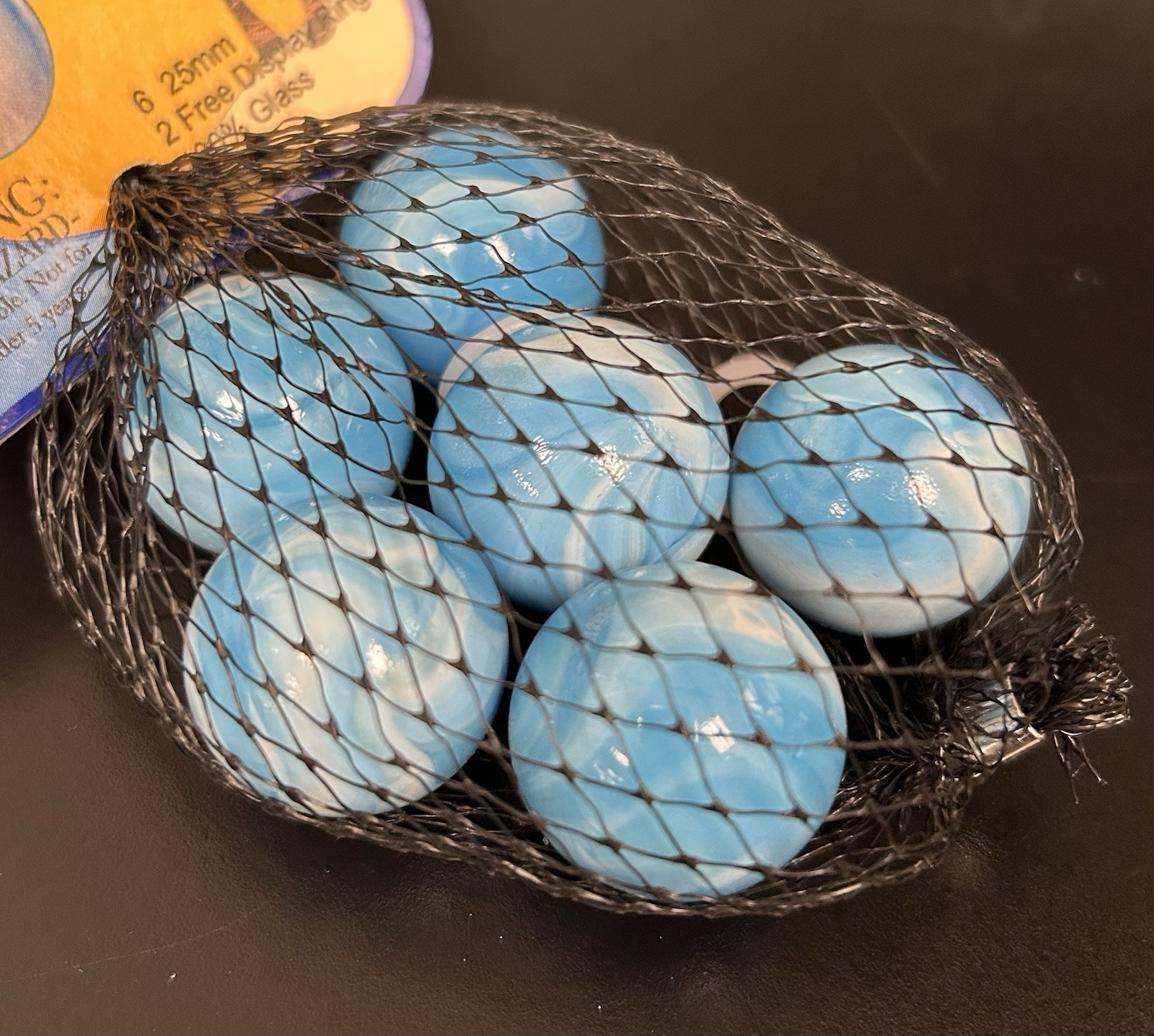 Tidalwave Mega Marbles Net Bag 6 25mm w/2 Display Rings Retired Set (2004-2006)