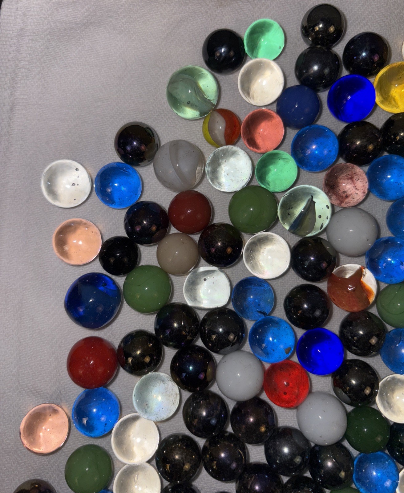 Vintage Italy Made Wine Bottle Filled With Vintage Marbles Various Colors