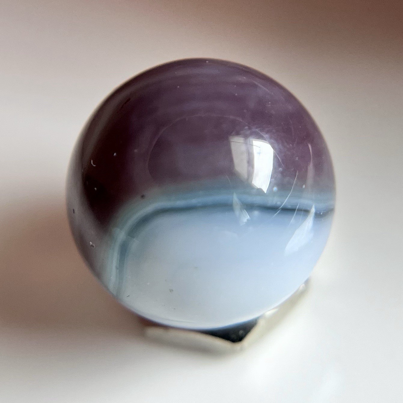 💜HTF Vitro Agate Conqueror Lavender Brushed Patch Marble NM+ .62”
