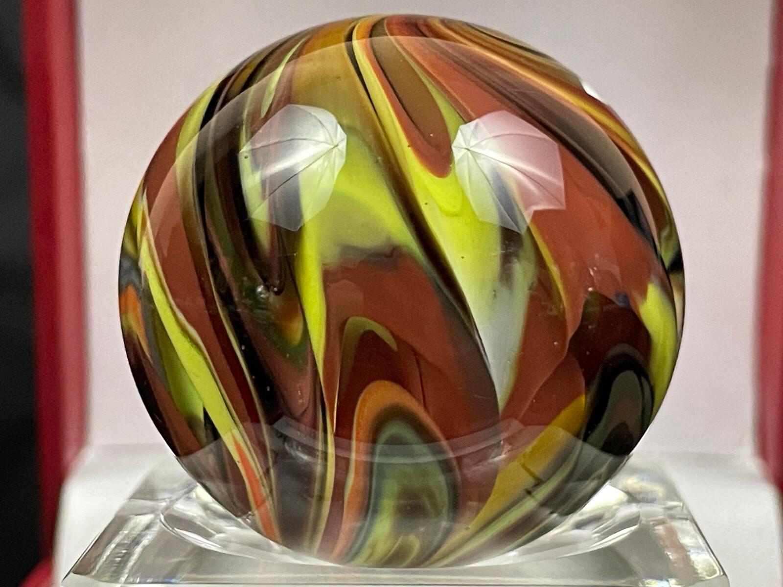 Rick Davis Glass Art Marble 1.48″ Signed #31