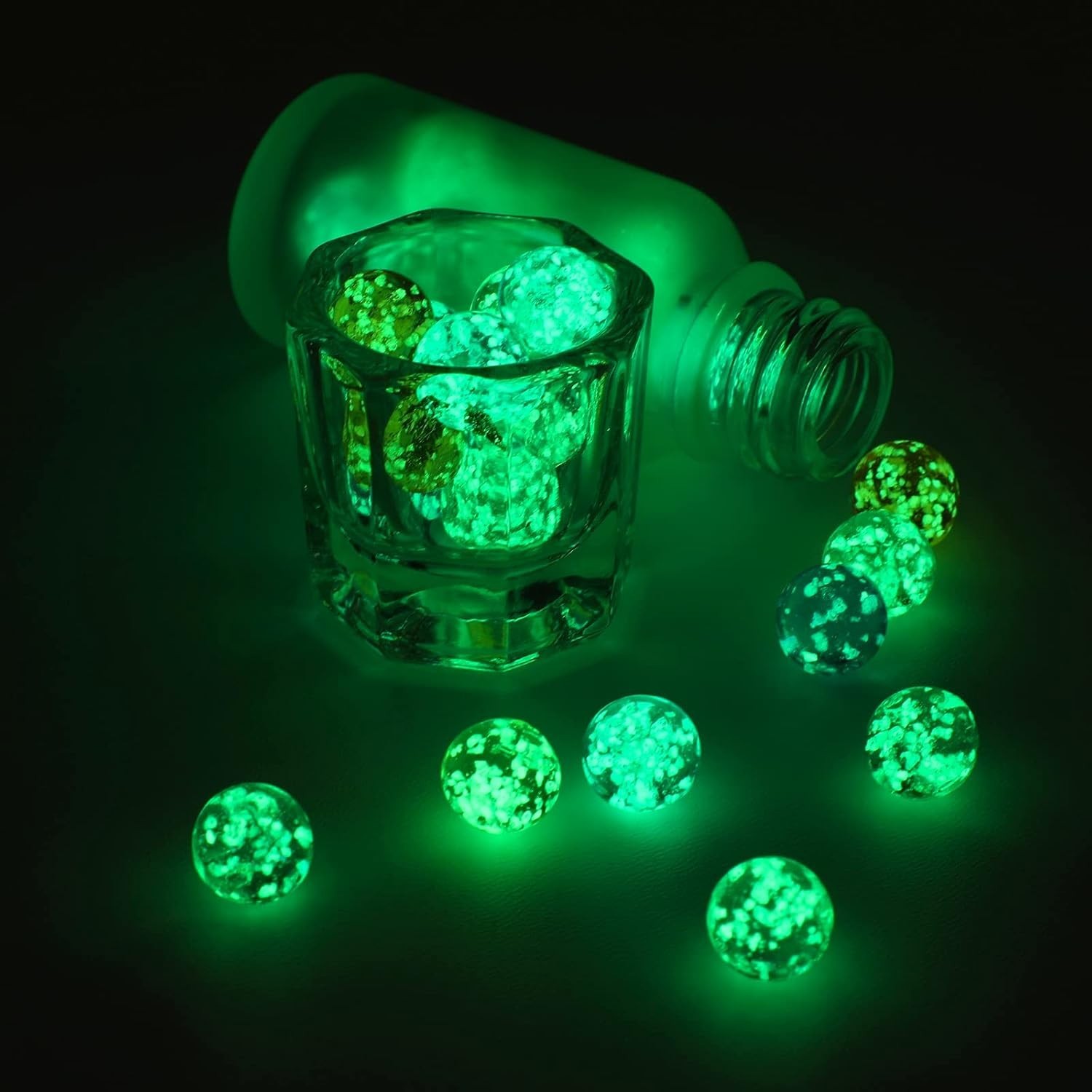 48 Pieces Marbles Glow in the Dark for Kids Mixed Colors Luminous Glass Marbles