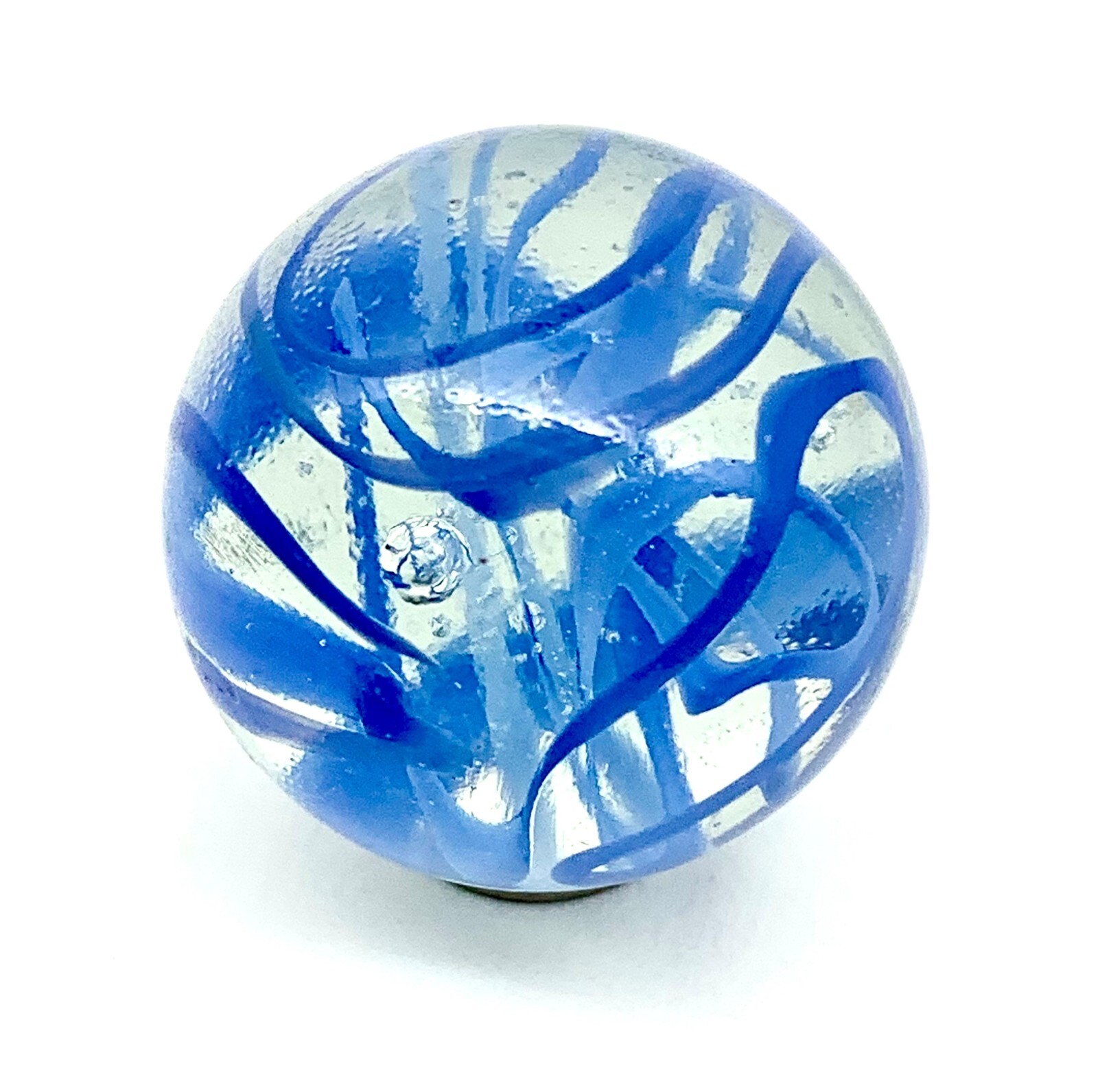 25mm Spaghetti Glass Shooter 1″ Marbles Pk 4 Red/Orange Blue Yellow Green Swirls