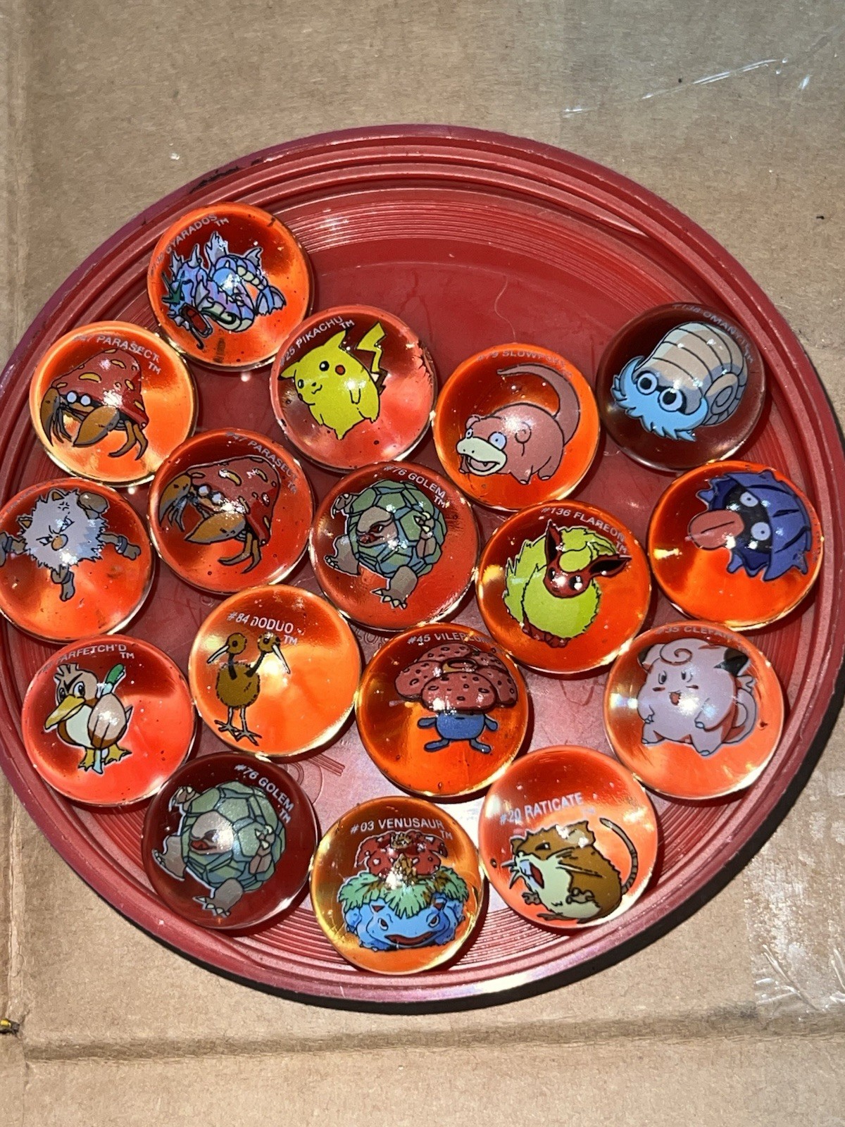 Pokémon Logo Printed Toy Marbles with Character Pouches and Cases