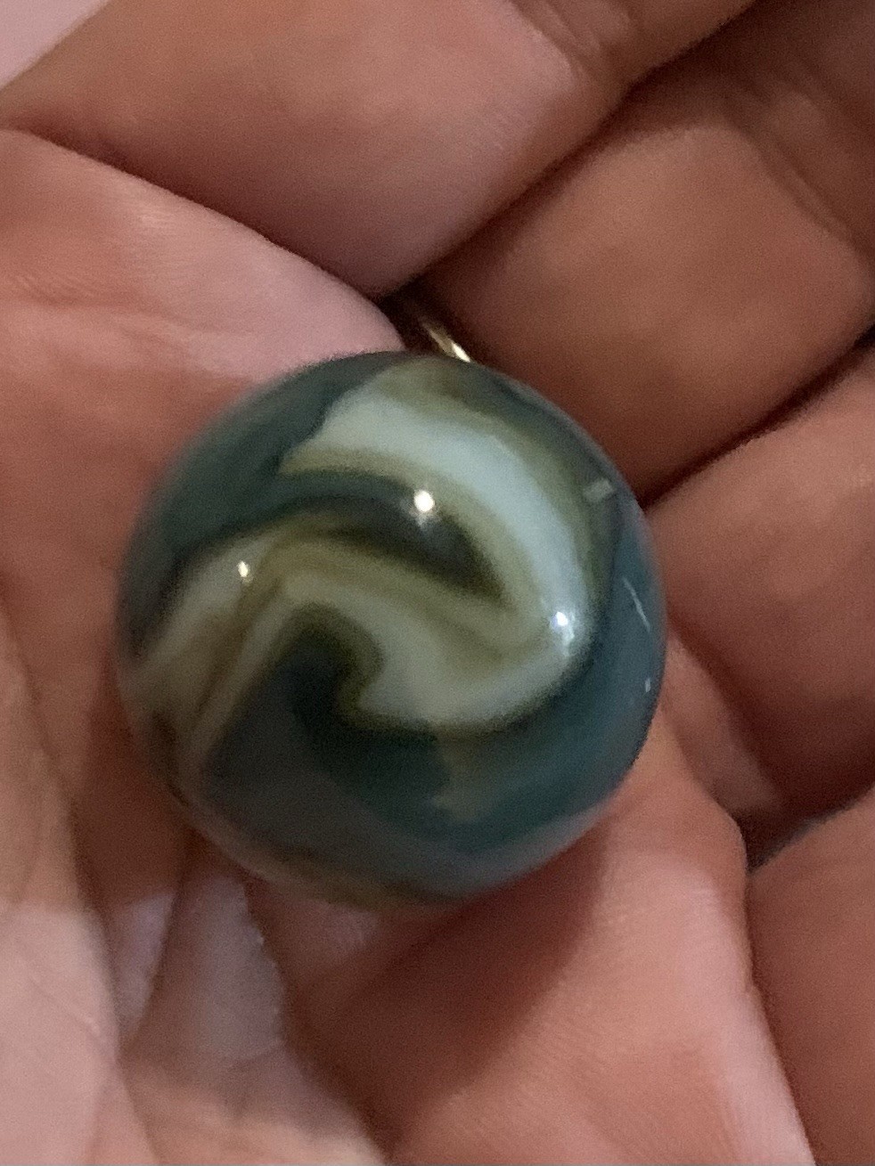Christensen Blue White Gray And Black Swirl Shooter Marble