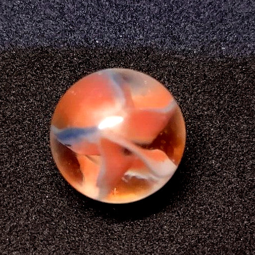 Vintage Vitro Agate Tri-Color Hybrid Cat Eyes Marble Ribbon Swirl .625″