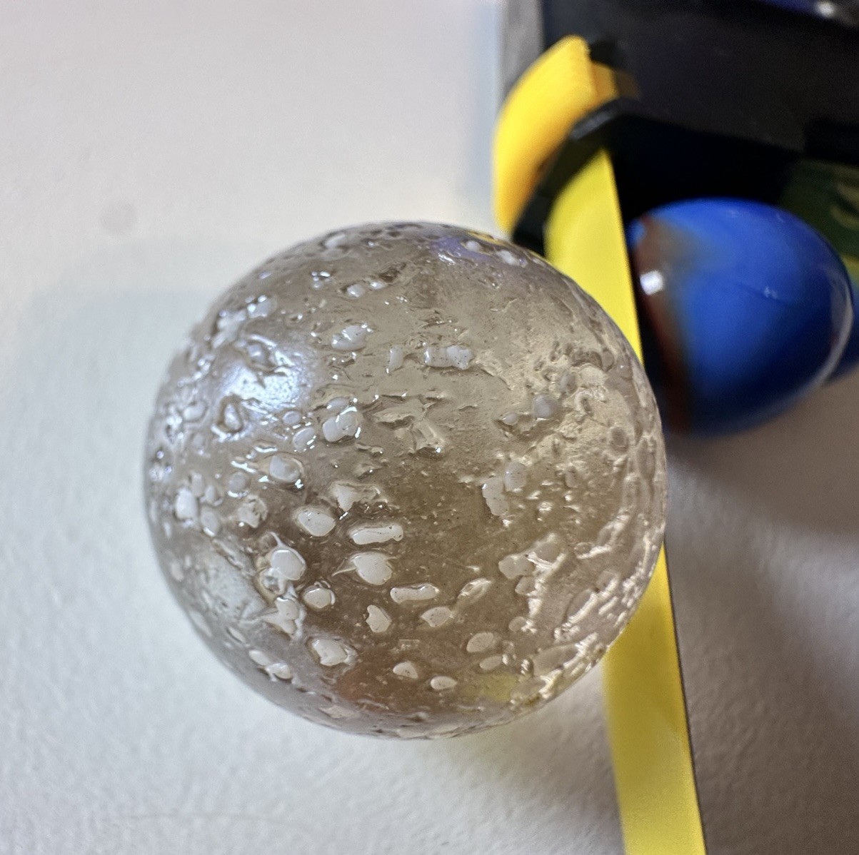Vintage Hand Made Marble Shooter Neutral Color Confetti Glass Flecks