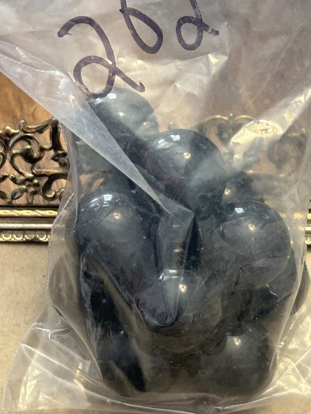 Vintage Marbles 10 Unique Shiny Black Shooter Lot 202