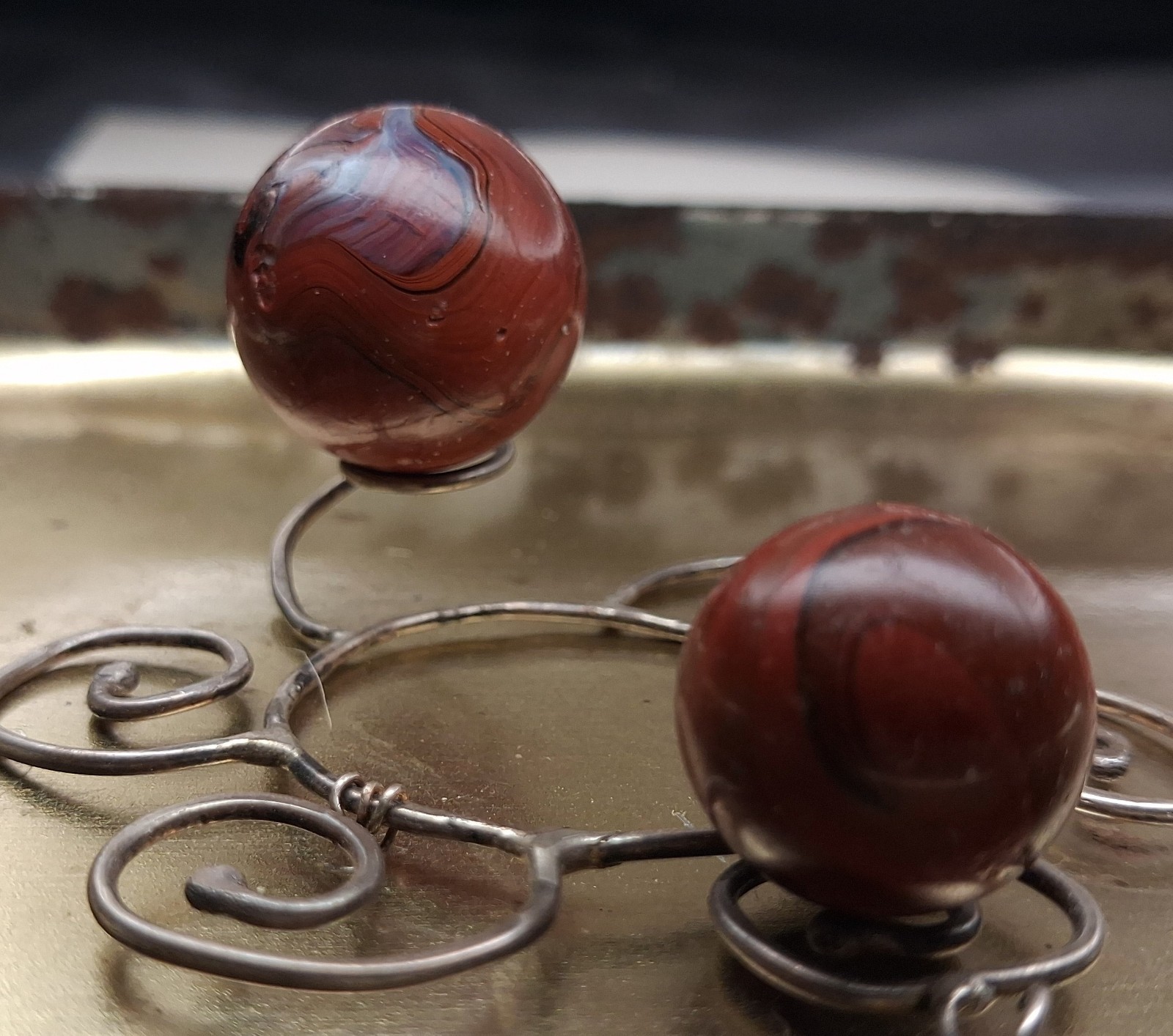Vintage BRICK Remelt Marbles – Solid Oxblood Rare HTF .65-.81 Fortunate Find!