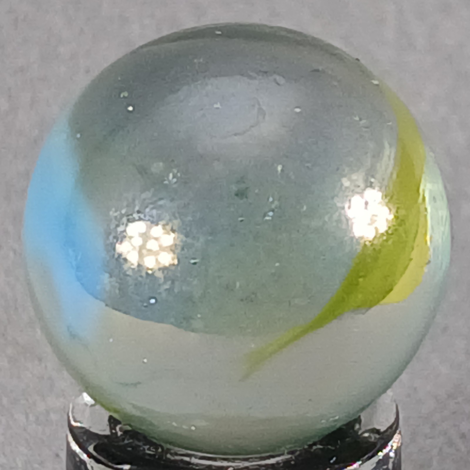 Vintage Iridescent Patch And Ribbon Marble .62 Inches Near-Mint Condition