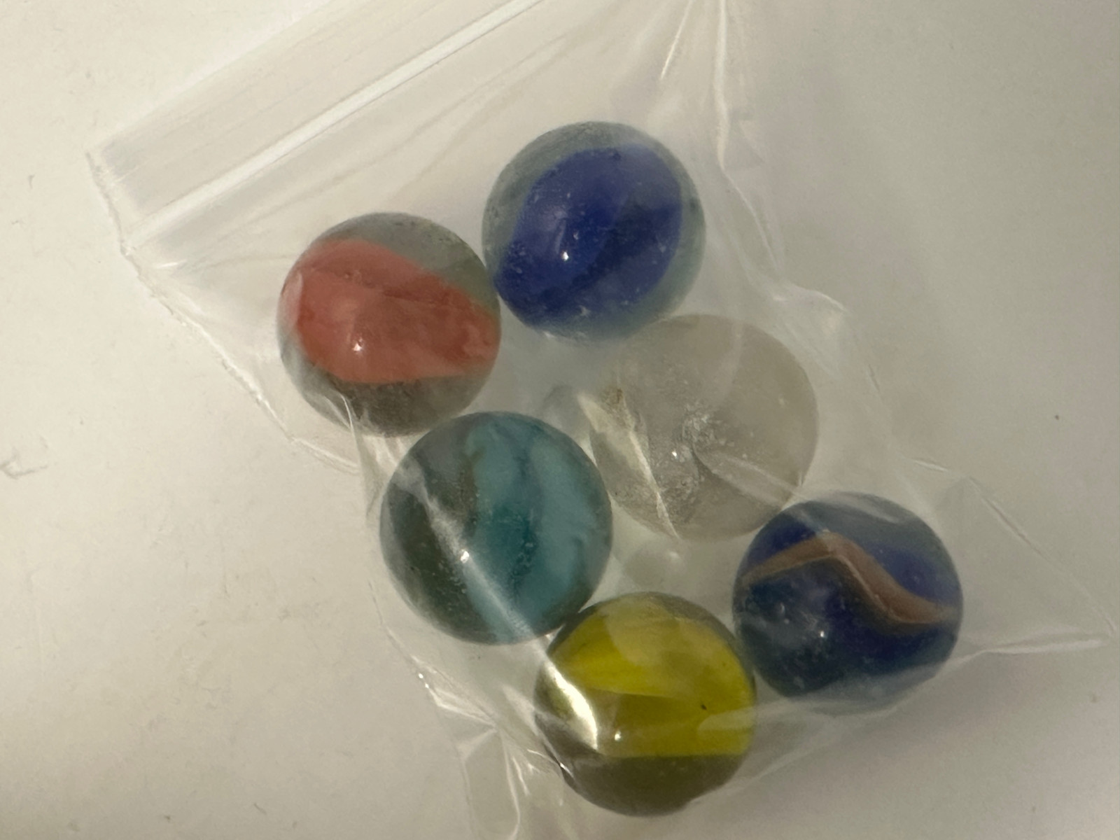 Vintage Mixed Marbles Lot of 6 – Cat’s Eye & Swirl Styles – Classic Glass