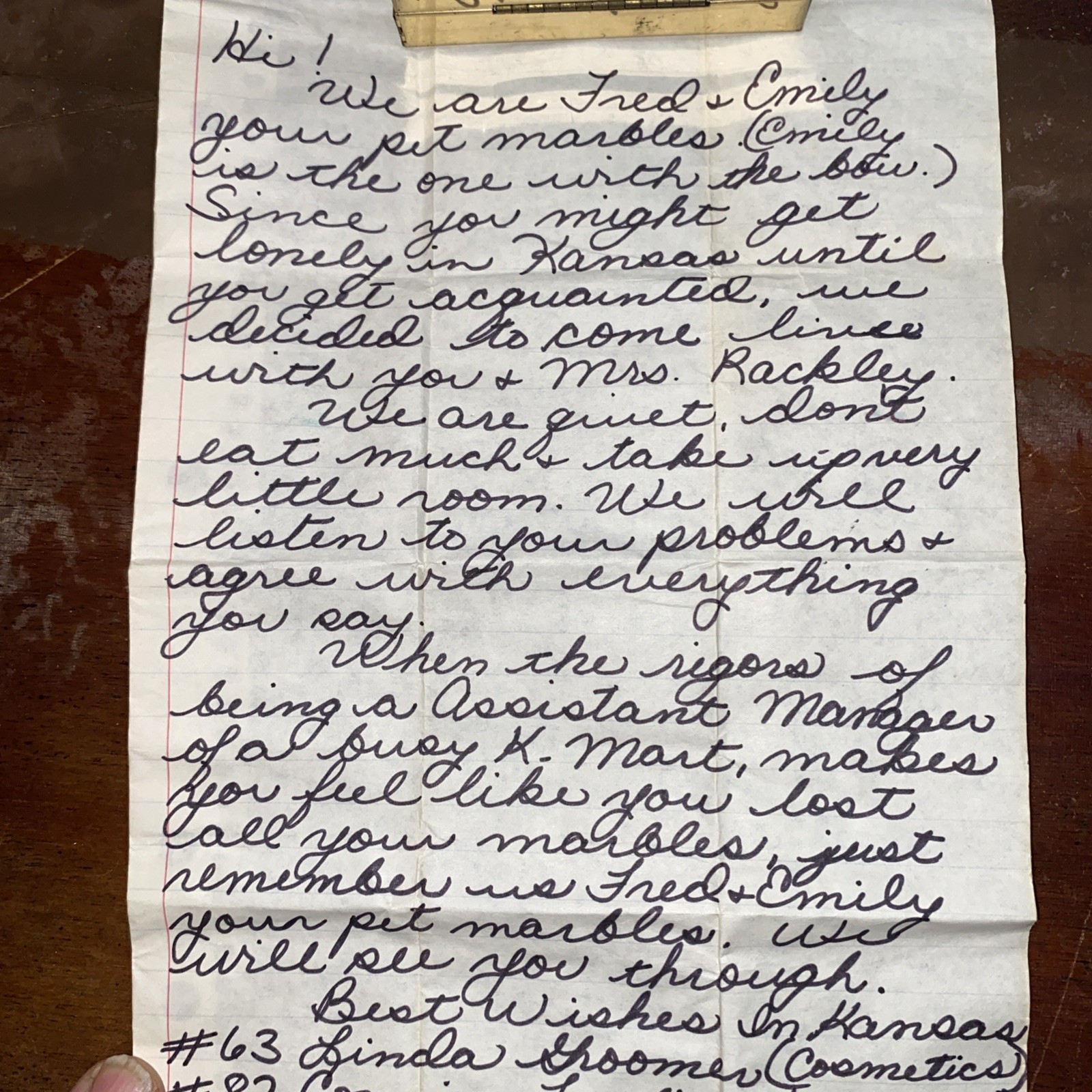 Vintage Hand Blown Marbles Blue & A Cute Letter About Them