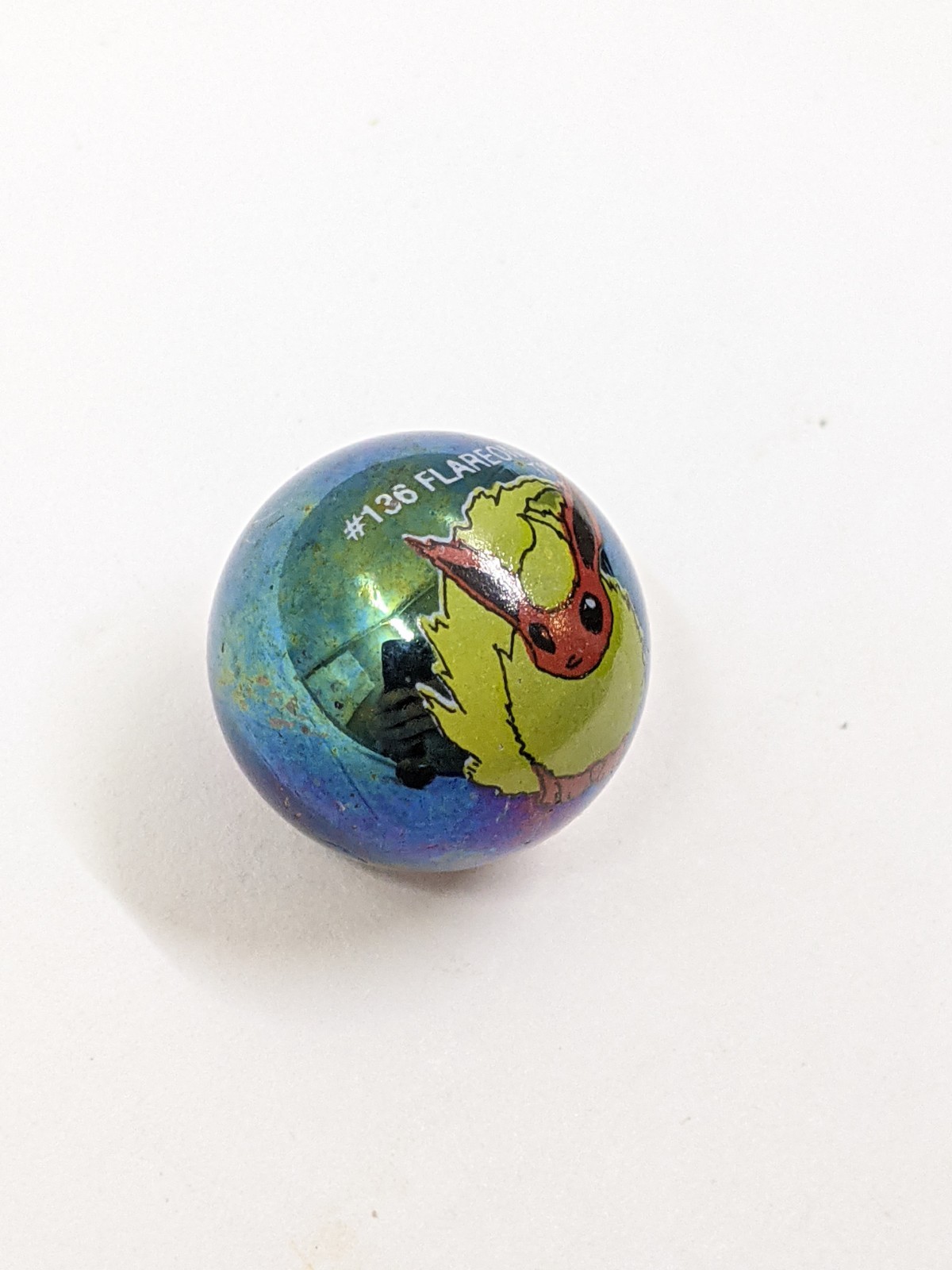 Pokemon Flareon 136 Collector Marble Vintage Holographic Holo Glass Toy Biz 2000