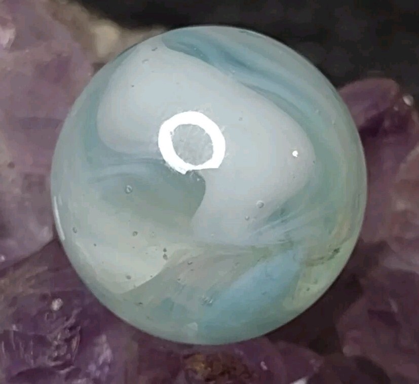 Lovely 💎NM++ Robins Blue Wispy Phantom Conqueror Vitro Vintage Marbles .65″