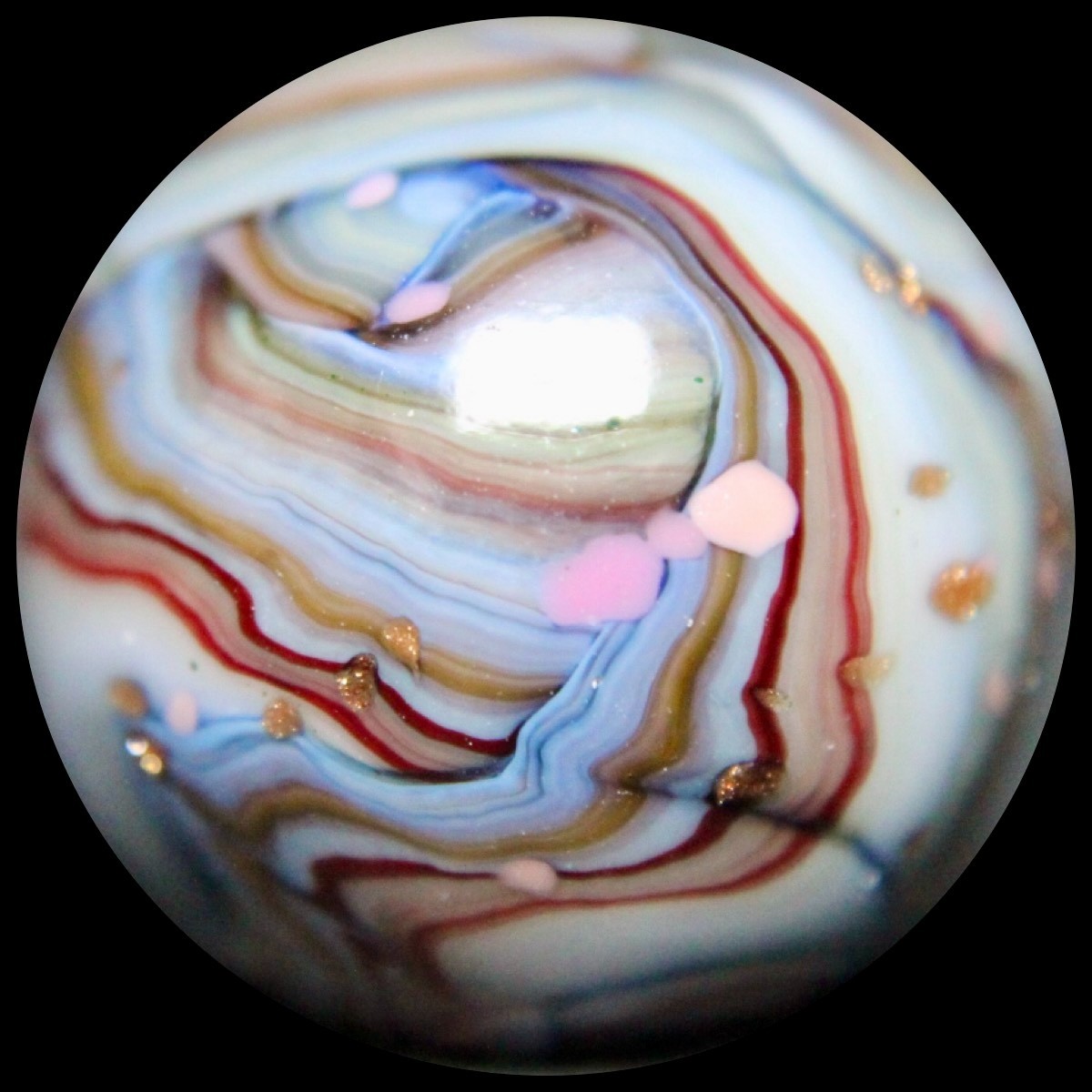 JABO Gold Medal Marble Collector Series: BIG Baby Blue Lutz Guinea 0.784″