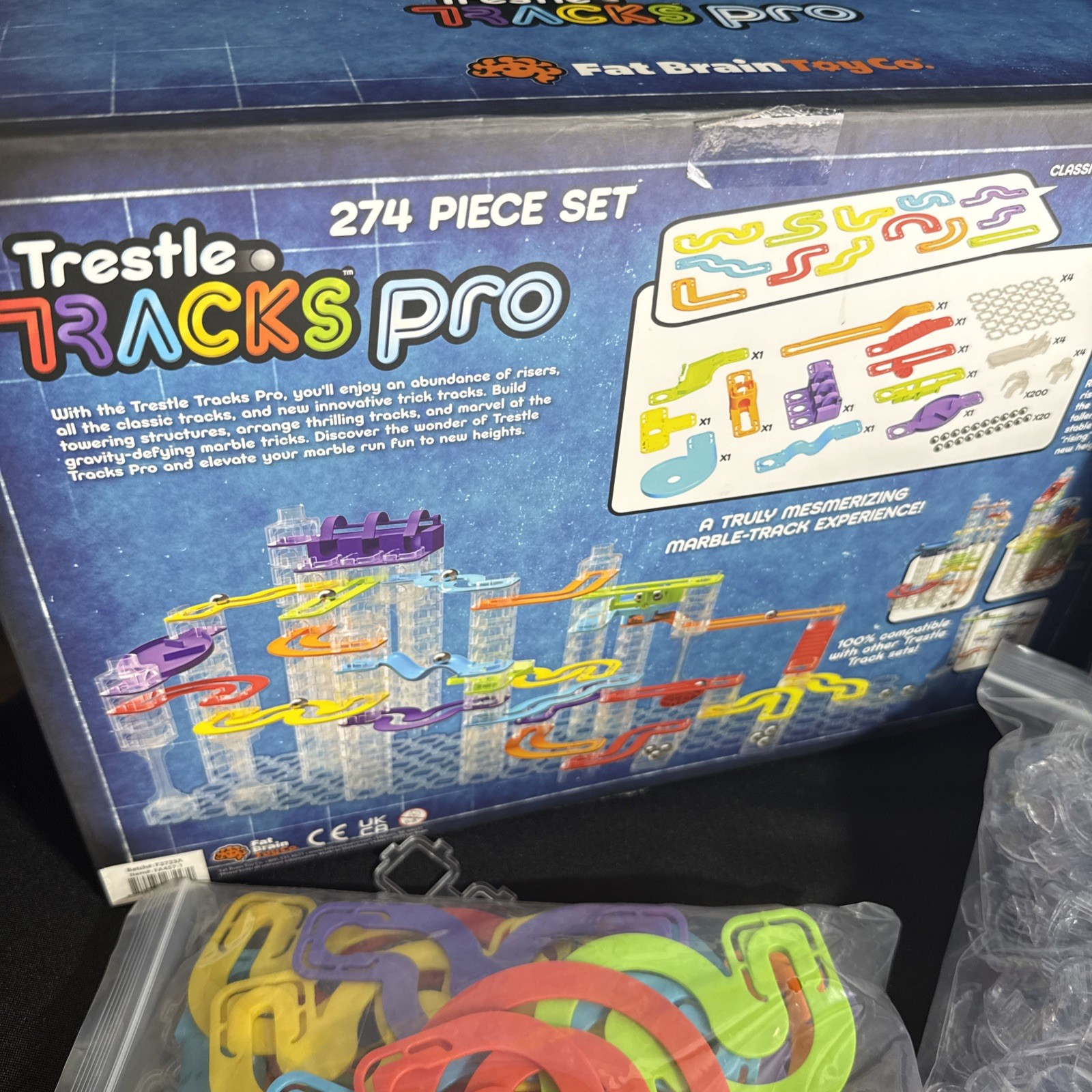Fat Brain Toys – Trestle Tracks Pro Marble Play Building Set (FA457-1)