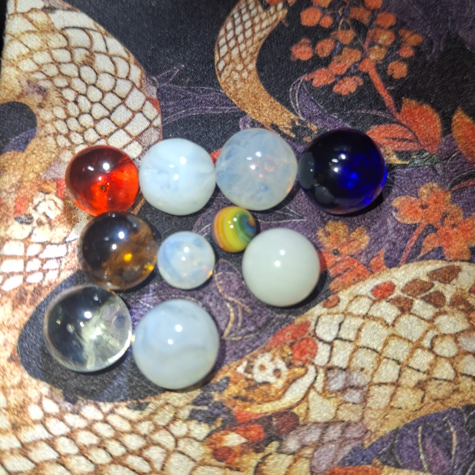 10 Peewee Mibs, Tiny Marbles, Slag, Rainbow, Cleary Awesome!