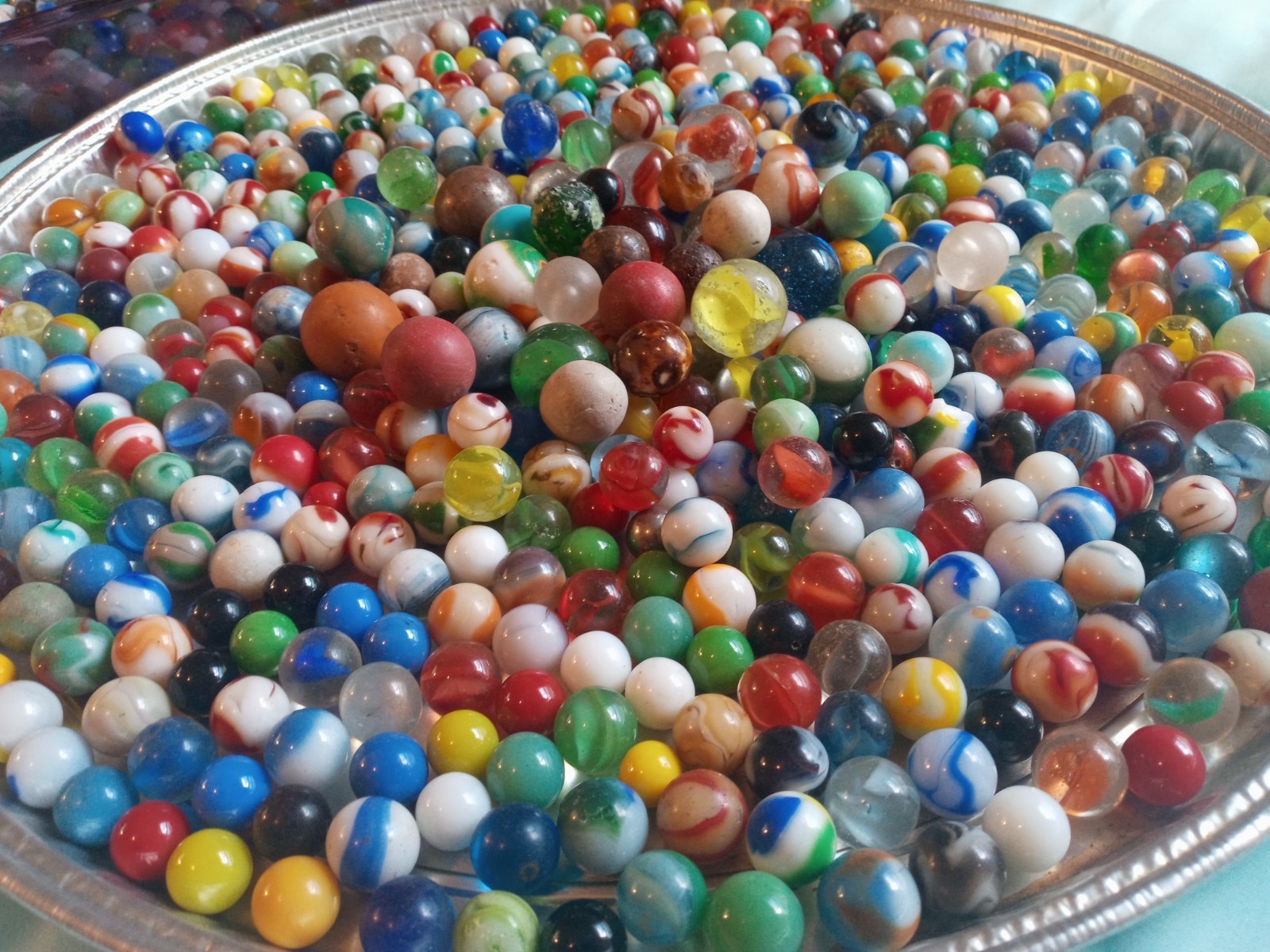 Antique & Vintage Mixed Marble Lot of 12lbs Marbles Great Old Collection Bucket