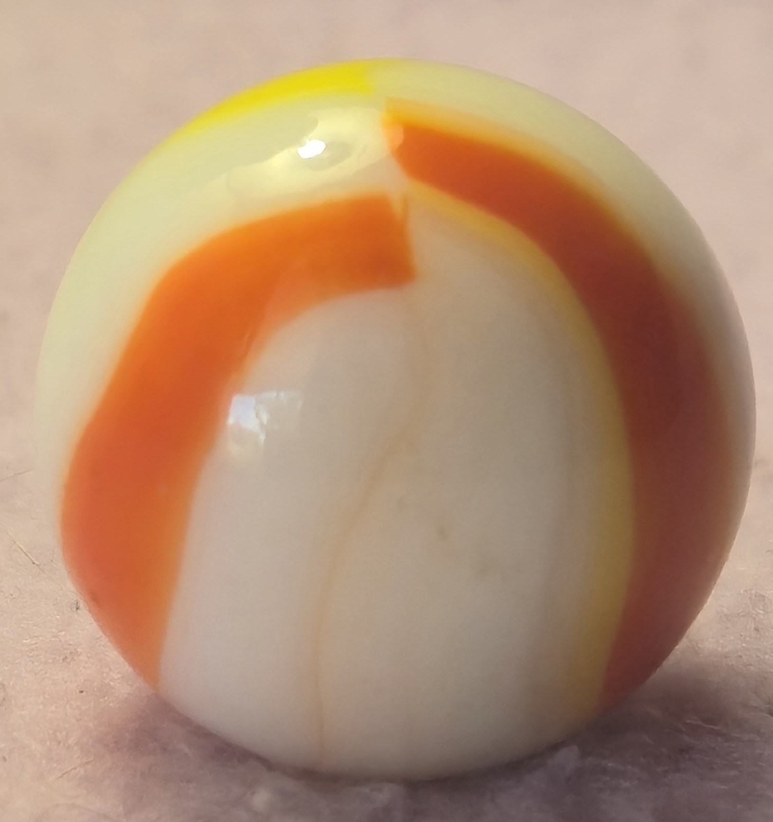 VTG Alley Agate .97″ Orange Yellow Classic Swirl Shooter Marble Mint Condition