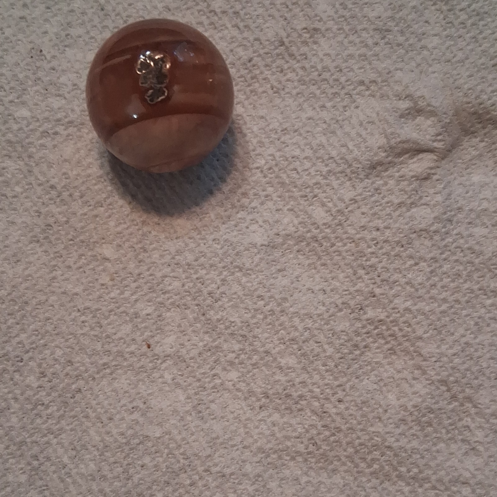 Single Swirl Pattern Glass Toy Marble Brown Tan Ribbon Style Age 17+
