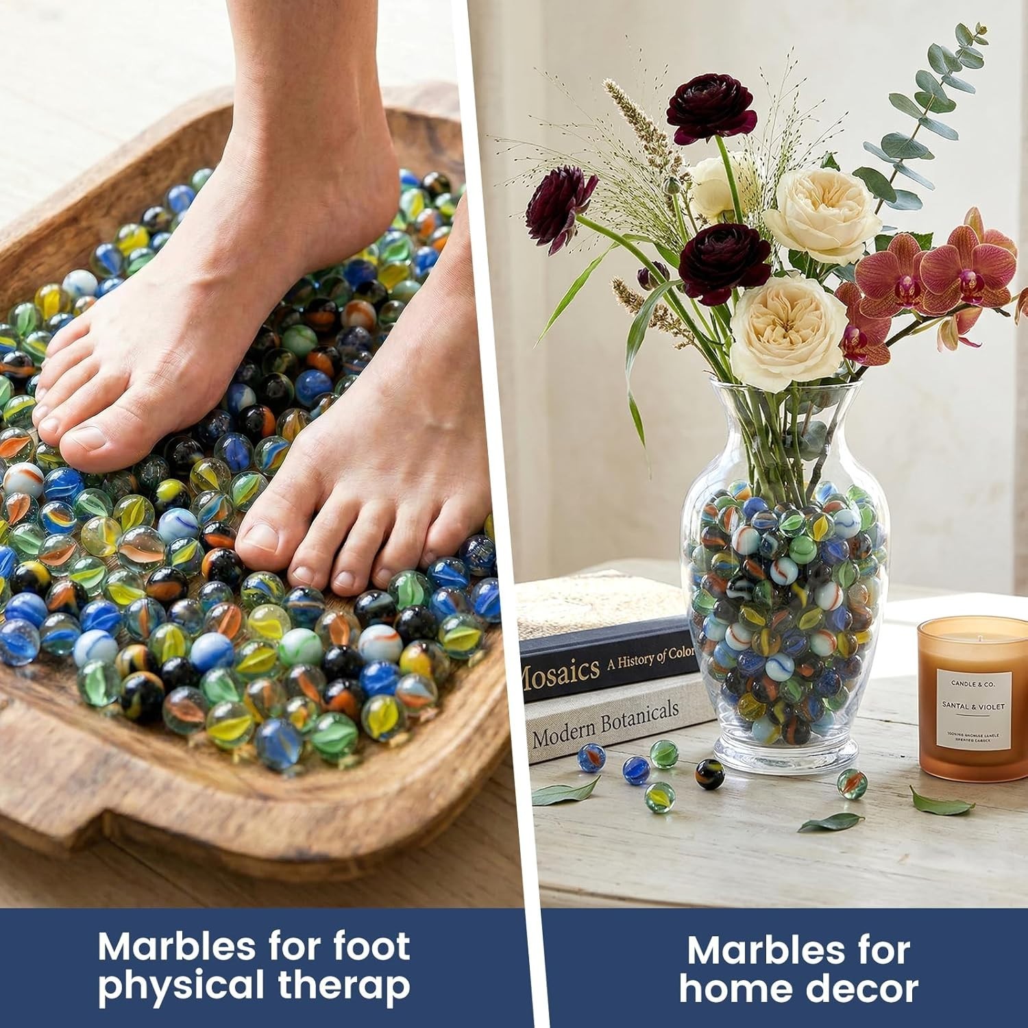55+ Colorful Glass Marbles, 0.6 inch Marbles Bulk for Kids Marble Games,DIY and