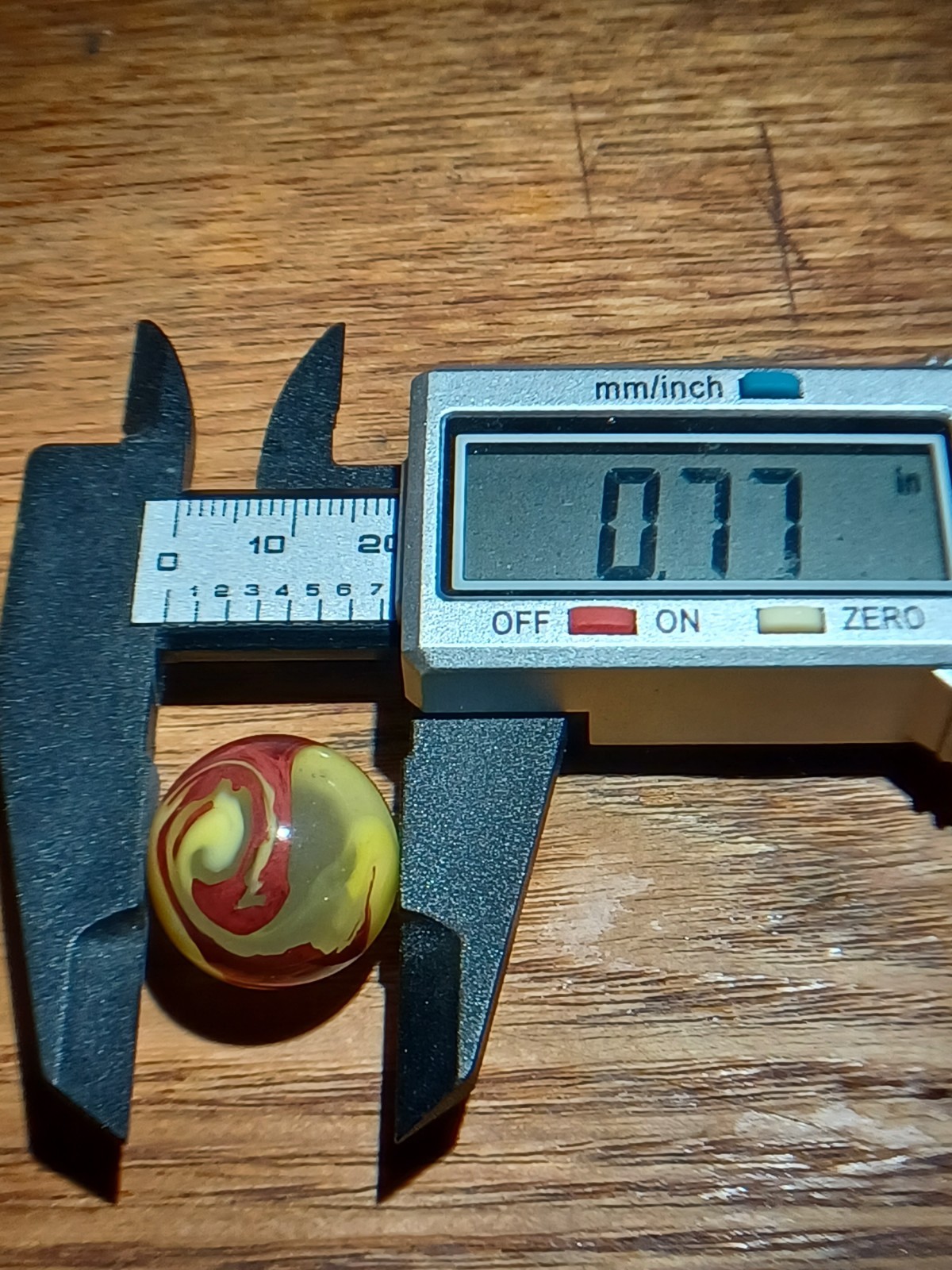 .77 Akro Eggyolk Oxblood Marble. Elite Example/Size. Old. Rare. Dead Wet Mint.