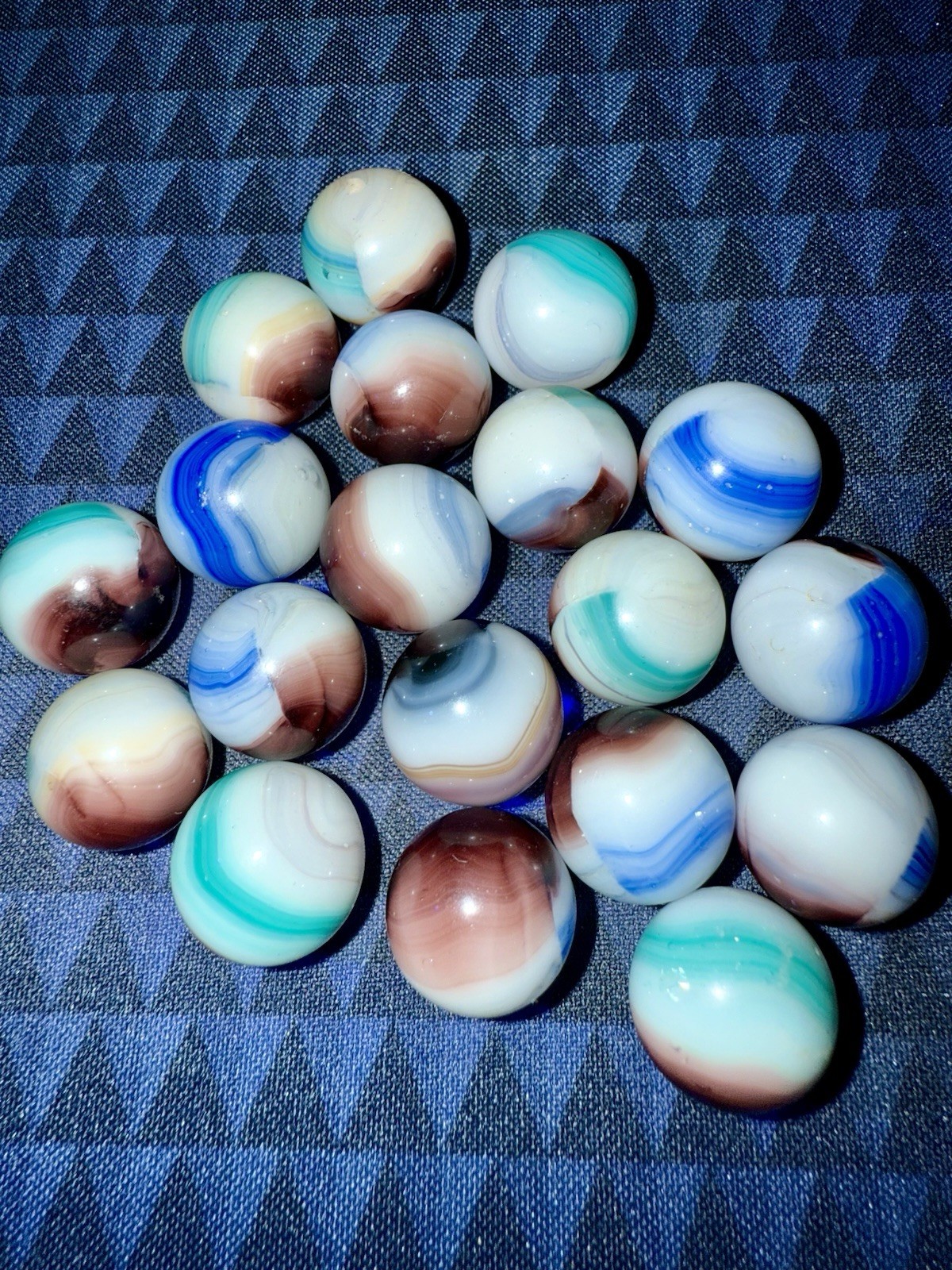 Vintage Glass Swirl Marble Akro Agate Vitro Peltier Marbles Lot Of 19