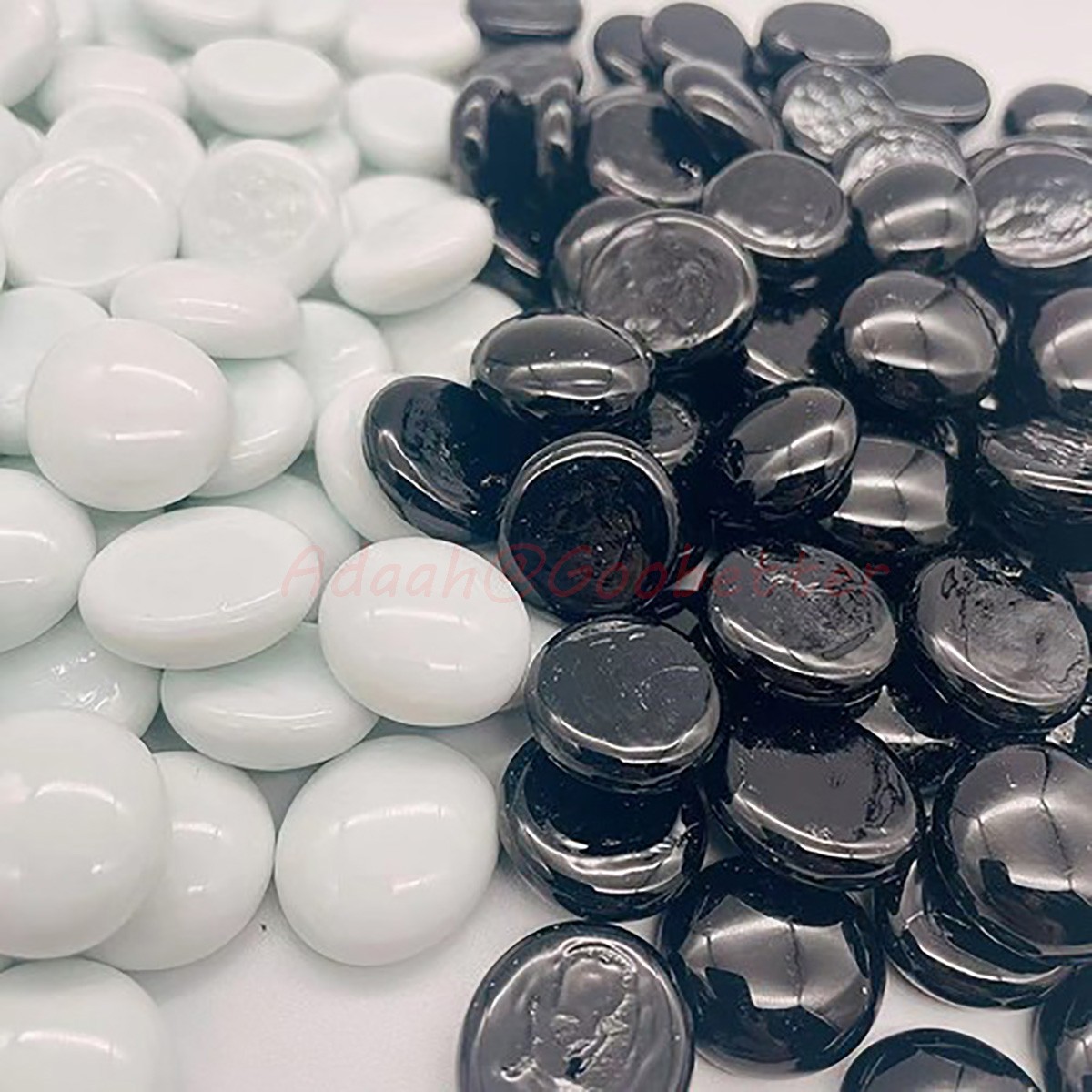 100pcs Black & White Glass Pebbles Stones Nuggets Beads Craft Vase Decoration