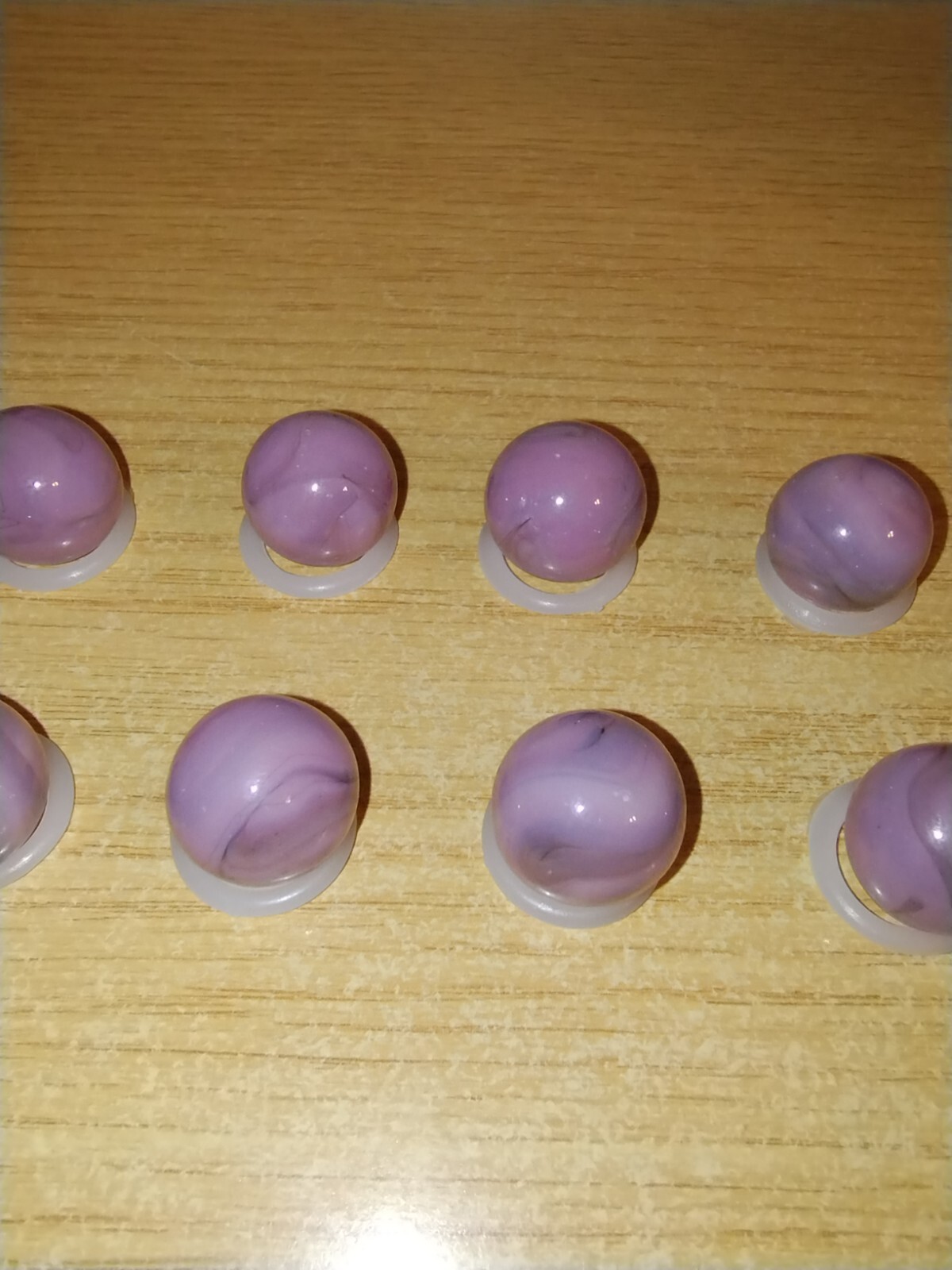 Vintage Lot of 10 Champion Agate Company Pink Purple Lavender Swirl 5/8″ Marbles
