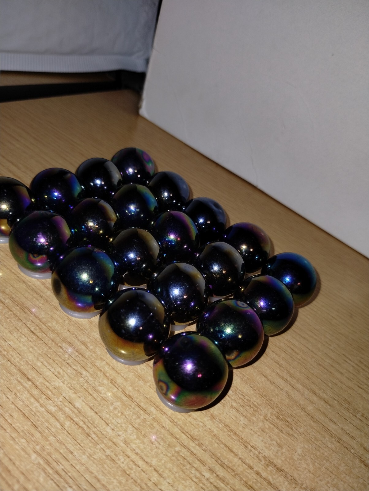 Lot of 20 Iridescent Metallic Mega Fun/ Vacor Mexico 7/8″ Meteor Larger Marbles