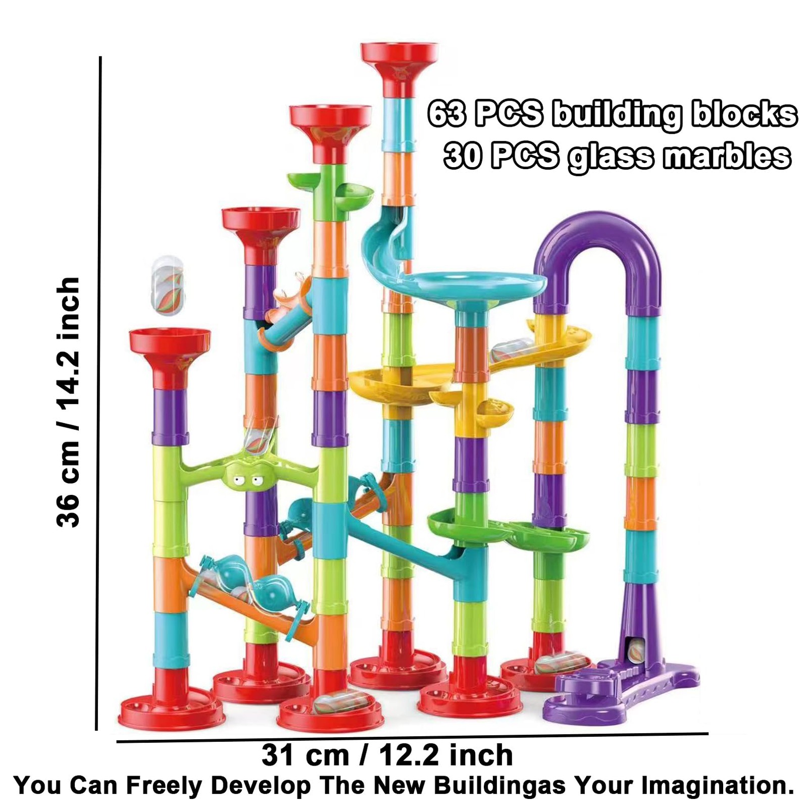 ailixinda 93 PCS Marble Toy 2 inches x 3 x 0.5 inches, Multicolor