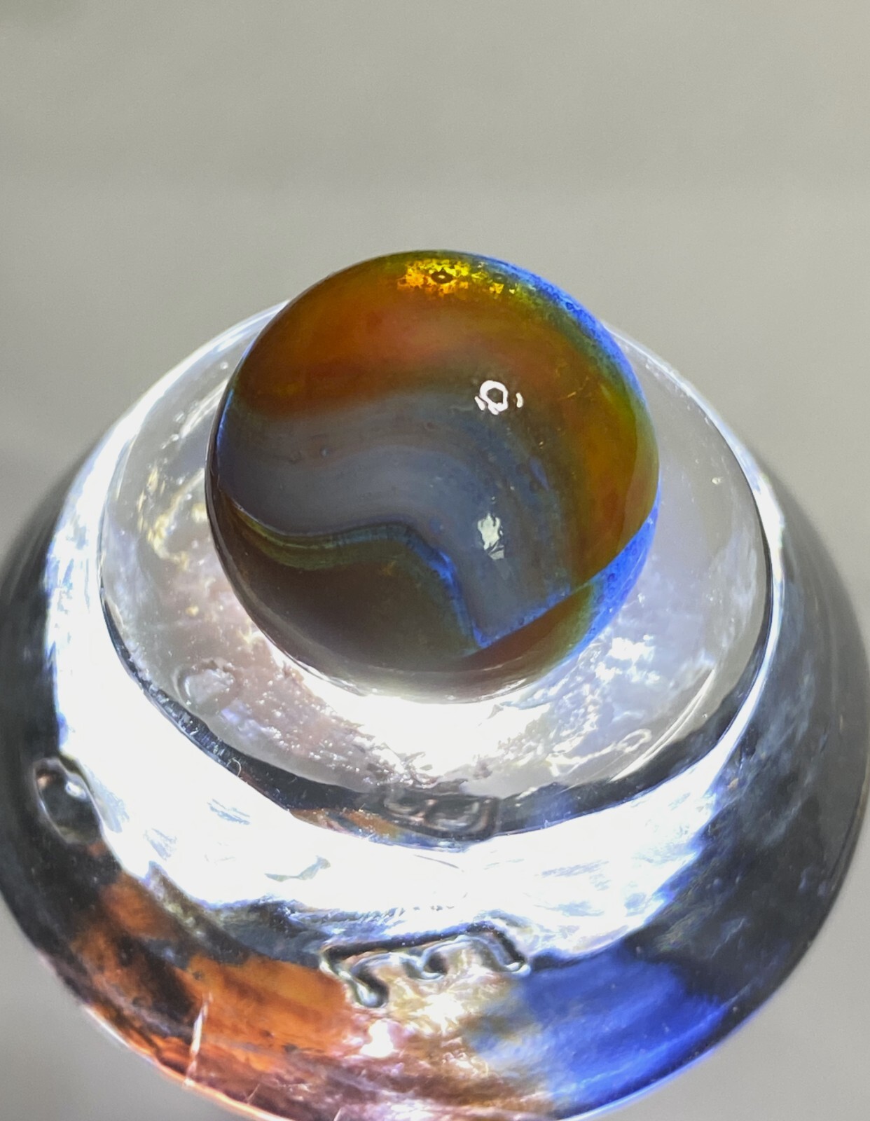 #2 PELTIER MARBLE HYBRID RAINBO BLENDED SPIDERMAN BURNT COLORS .66″ NM+/- MX121