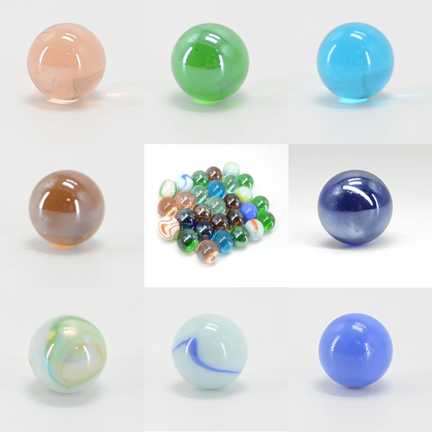 12-Piece 1″ Shooter Marbles, Assorted Colors & Patterns for Kids & DIY