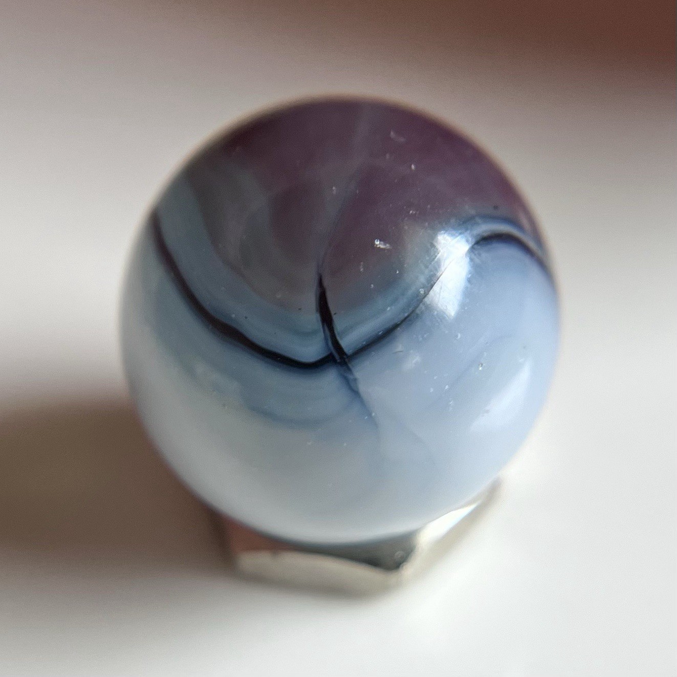 💜HTF Vitro Agate Conqueror Lavender Brushed Patch Marble NM+ .62”