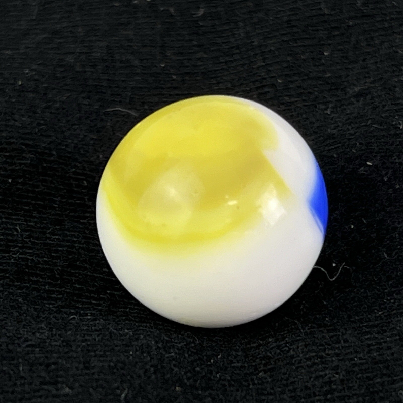 Vintage Akro Agate Peltier Art Swirl Glass Marble .62” White Blue Green Yellow