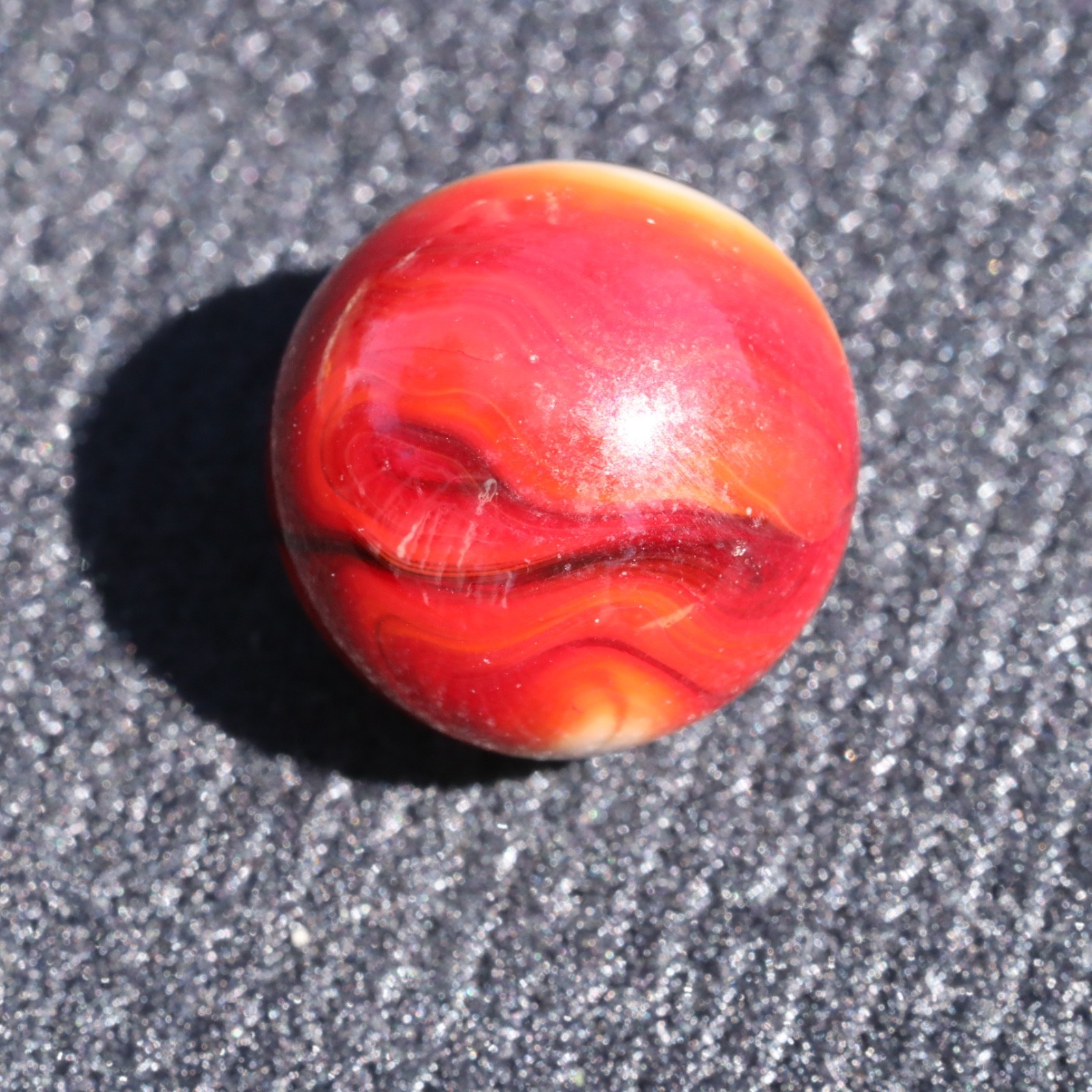 HTF JABO Swirl Marble Red Oxblood Gray Tan White Layers 3/4″ Mint-