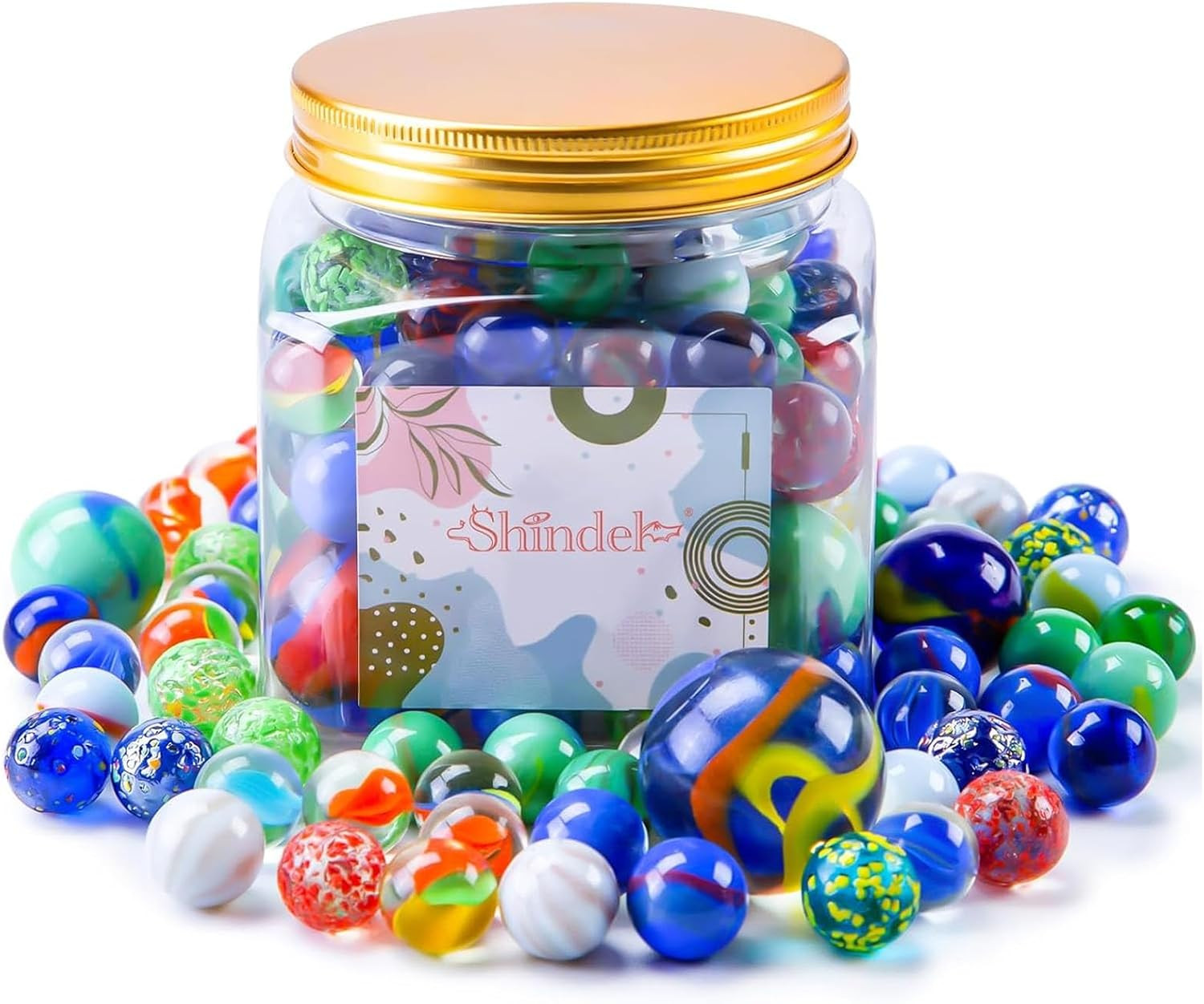 125PCS Glass Marbles Bulk, Assorted Sizes Colorful Marbles – Option