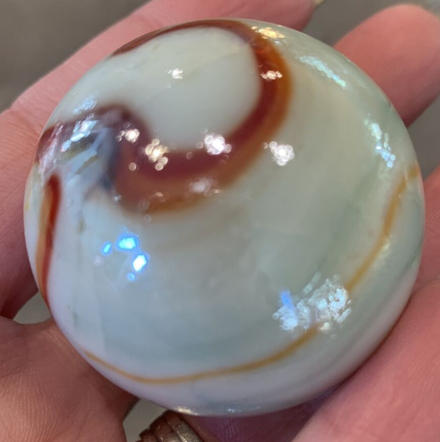Vintage Large Marble Jabo? Polished Agate Slag Oxblood