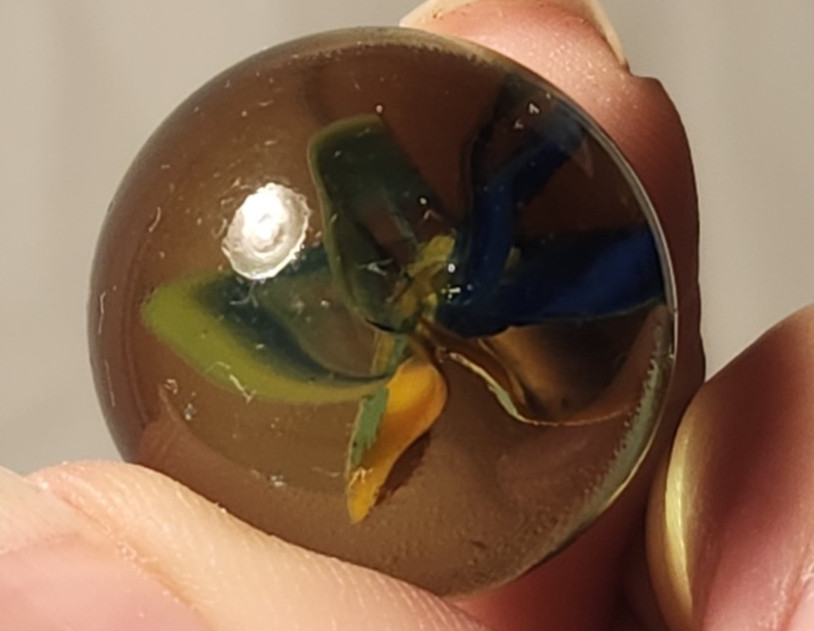 8 Vintage 1″ Glass Cats Eyes Marbles – Single & Multiple Color Veins