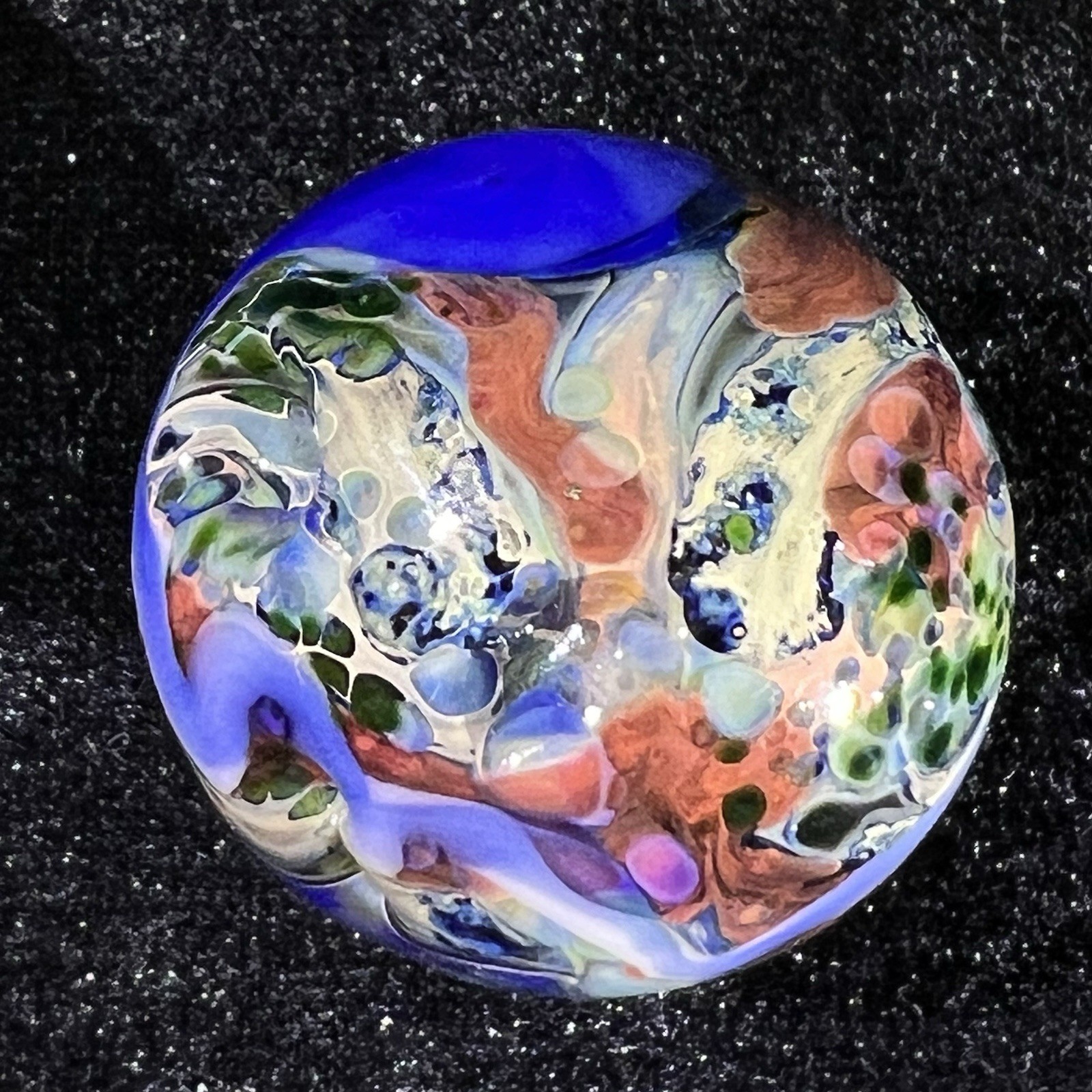 1 1/4”+ Mad Man Marbles Lush Asteroid ☄️ Hit Planet Signed MMM 7/25