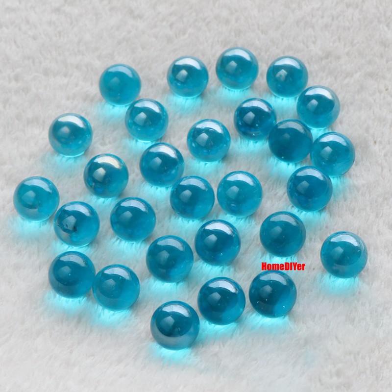 14mm-25mm Lake Blue Glass Marbles Traditional Toys Games Craft Decorative Balls