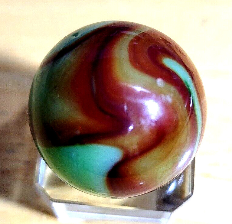 POLISHED MINT ALLEY AGATE WOODLAND CAMO 1932-1936 PENNSBORO BOULDER .962″ 3B/6