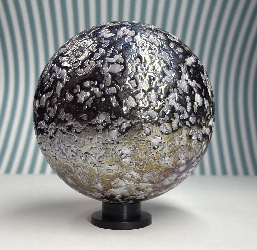 Vacor Snowball Confetti Marble ~1.9″ Toe Breaker Huge Mint MIB Glass Marbles