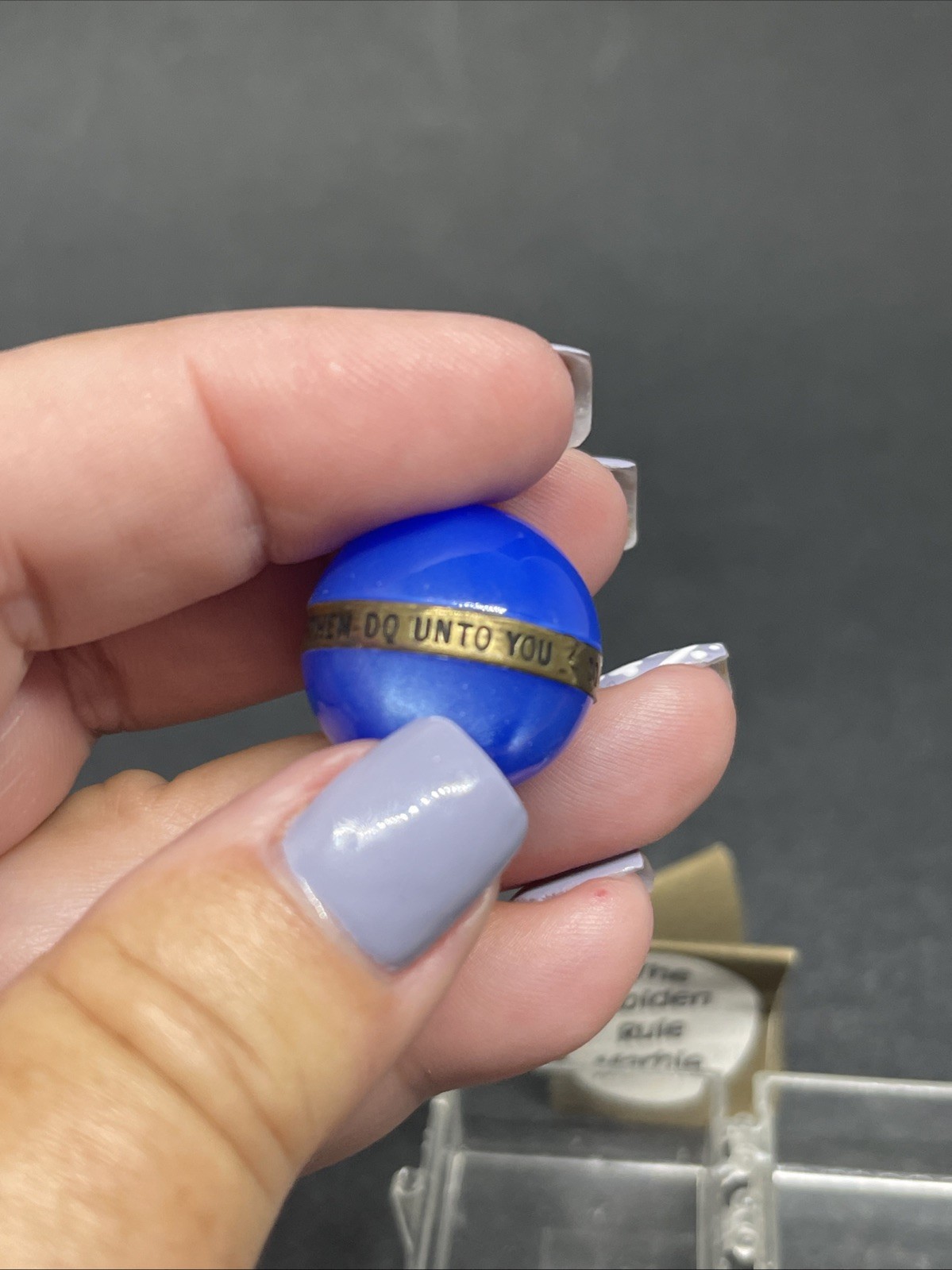VTG 1960’s The Golden Rule Marble Blue Original Case RARE Collectible Nice